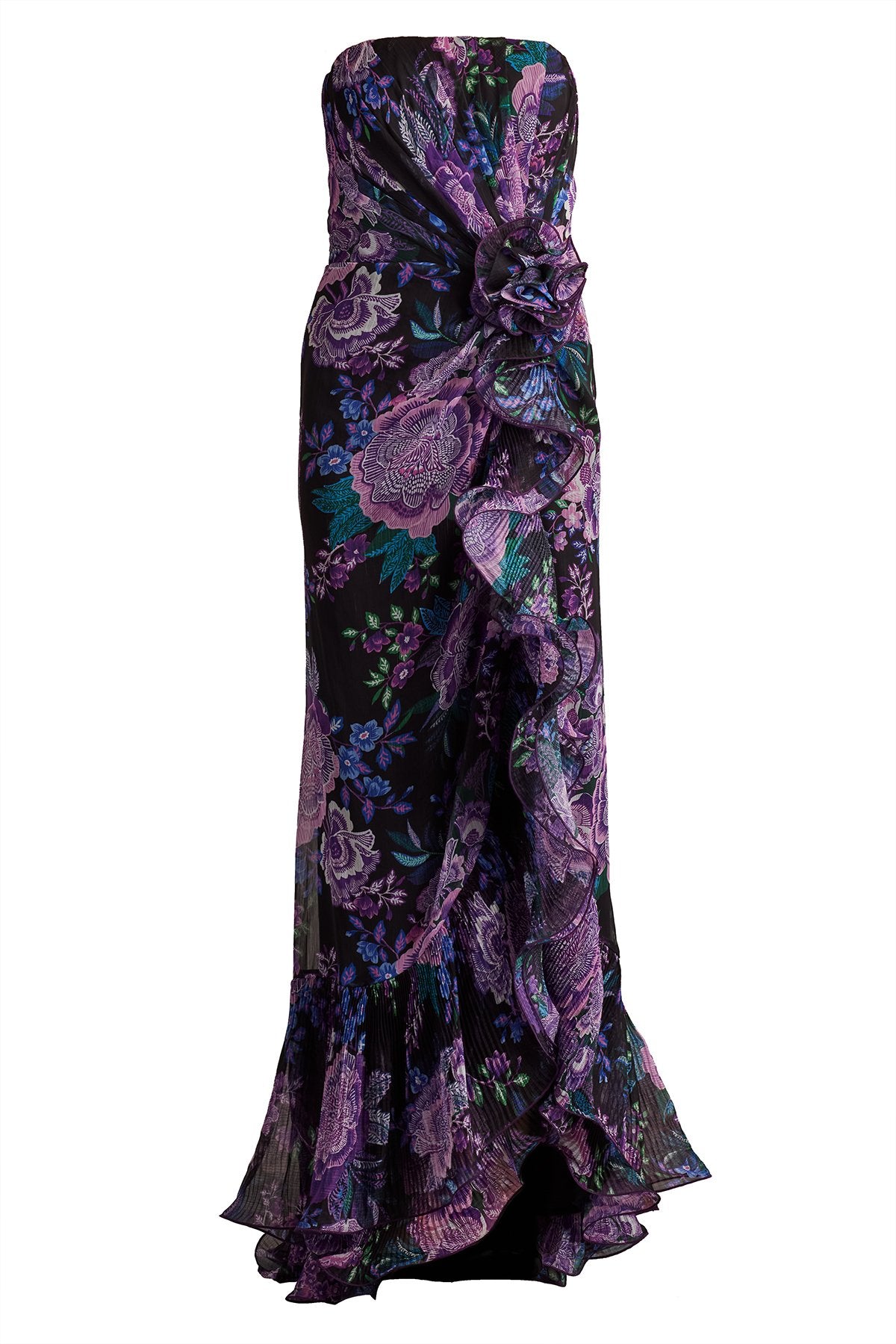 Morwenna Floral Print Ruffle Gown