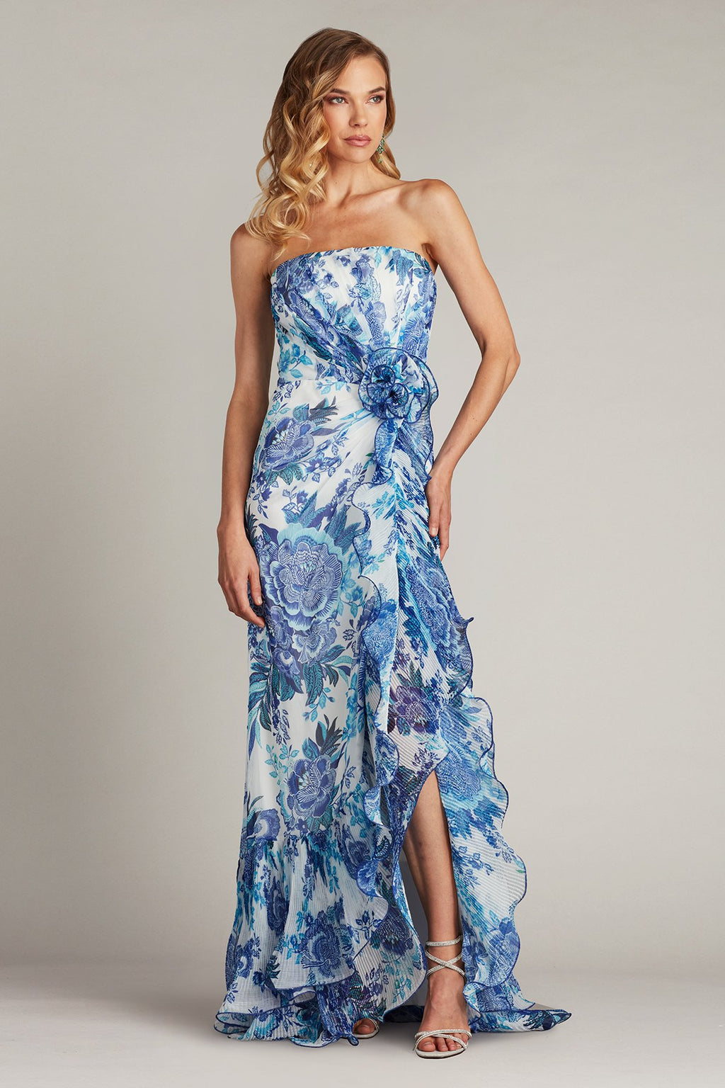 Morwenna Floral Print Ruffle Gown