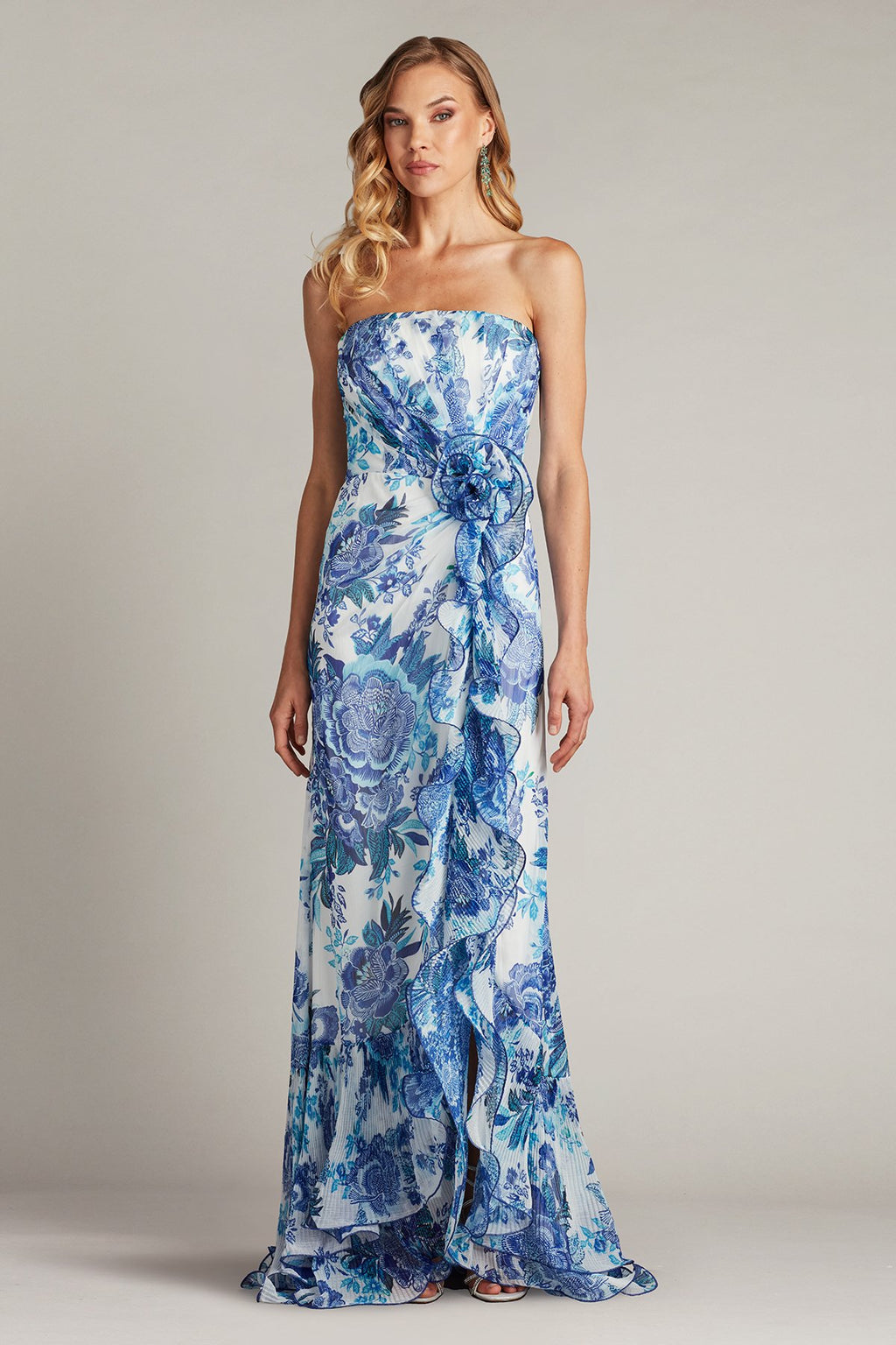 Morwenna Floral Print Ruffle Gown