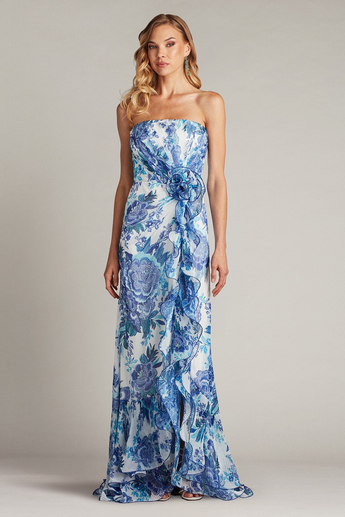Morwenna Floral Print Ruffle Gown