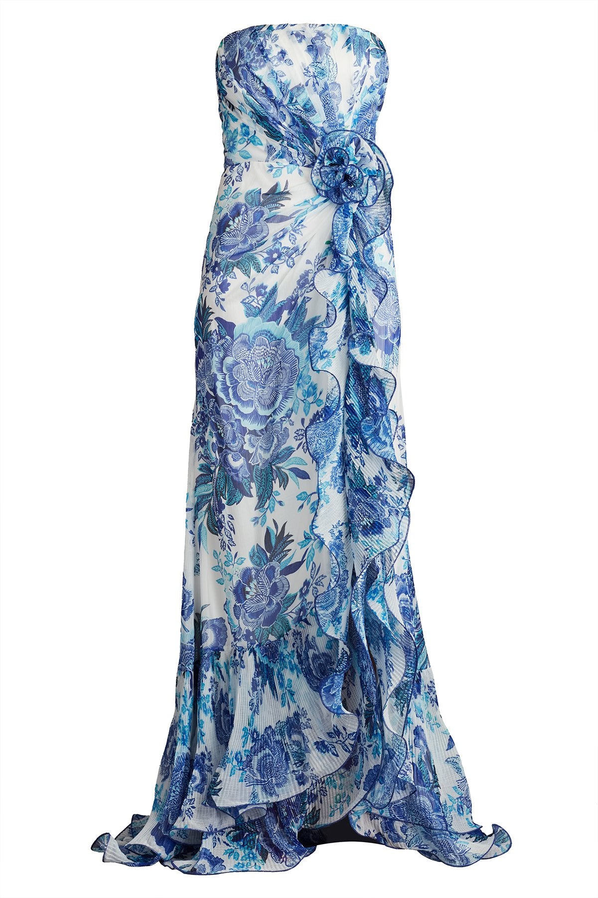 Morwenna Floral Print Ruffle Gown