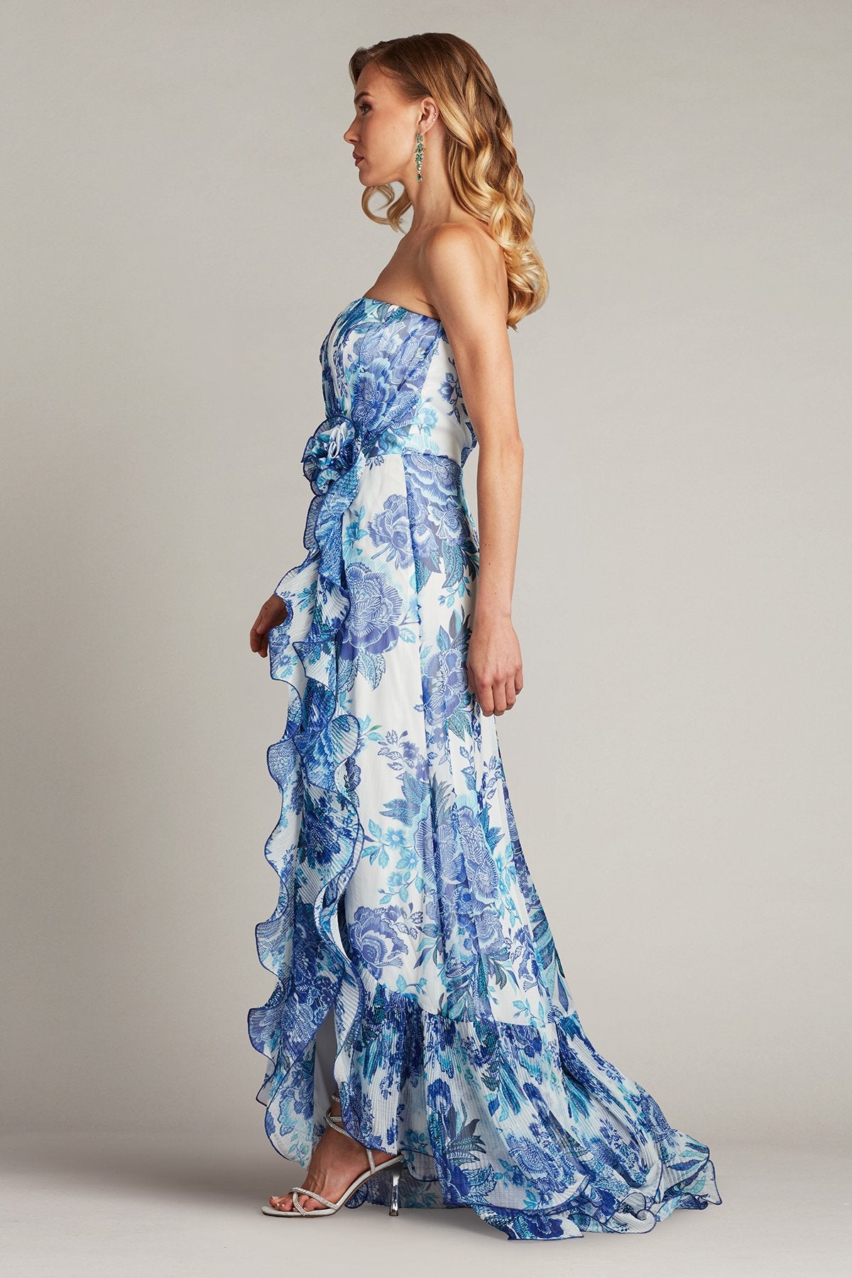 Morwenna Floral Print Ruffle Gown
