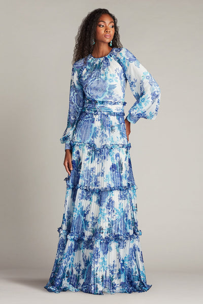 Atlas Pleated Floral Print Gown – Tadashi Shoji Official Online Atlas Pleated Floral Print Gown – Tadashi Shoji Official Online