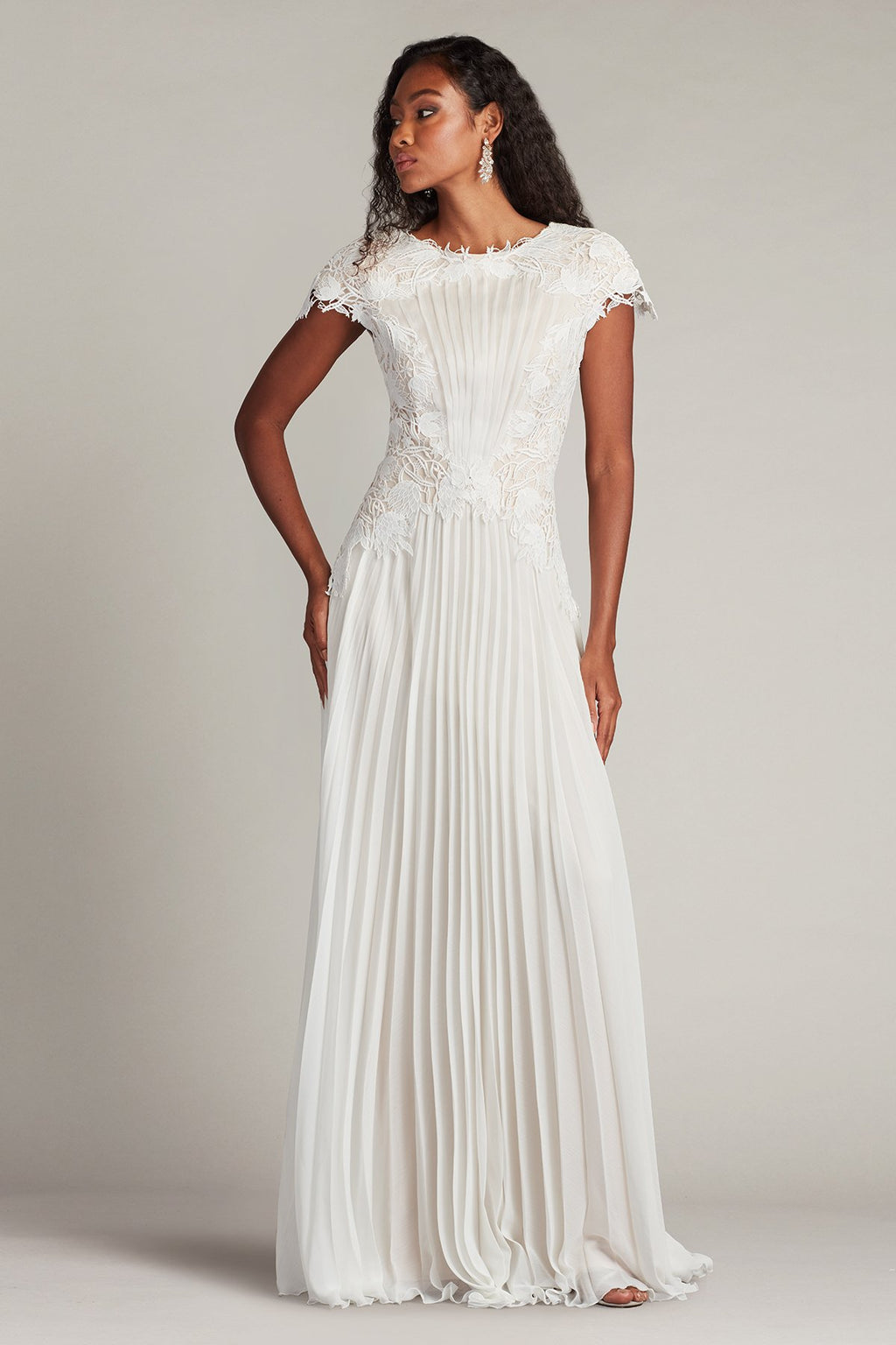Cassiel Pleated Chiffon Gown