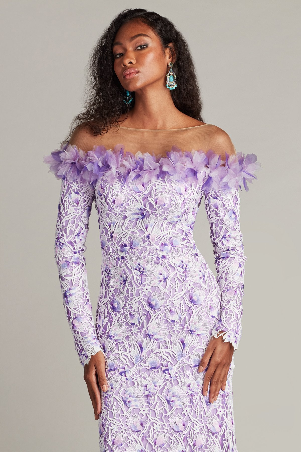 Liora Embroidered Lace Gown – Tadashi Shoji Official Online Boutique