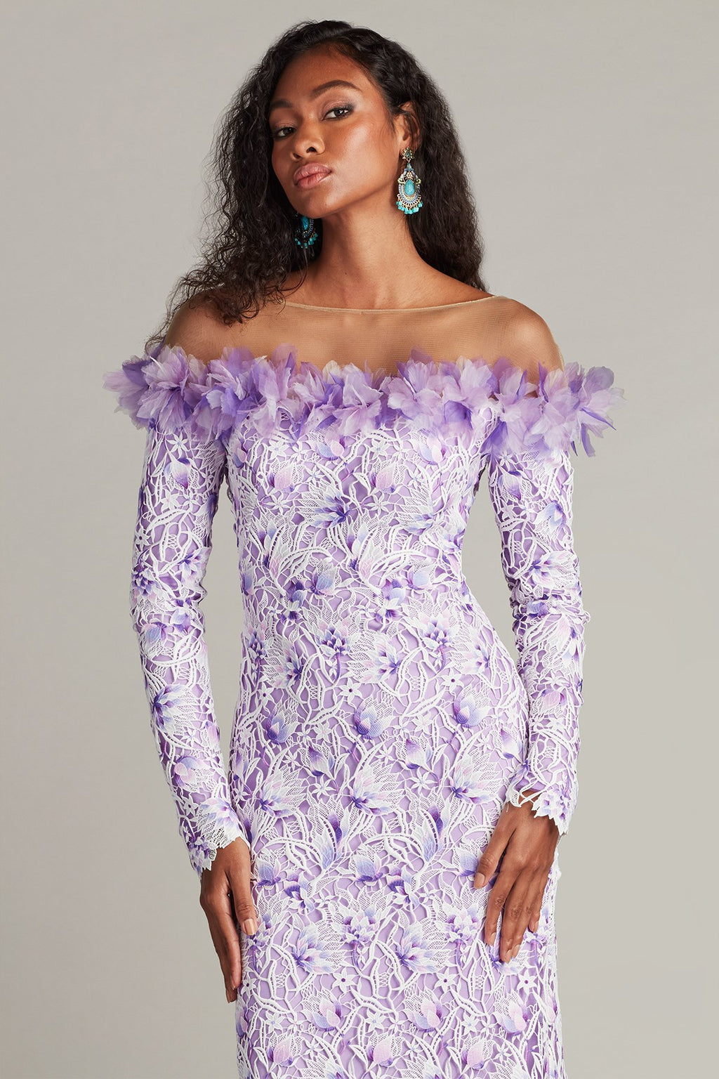 Liora Embroidered Lace Gown – Tadashi Shoji Official Online Boutique