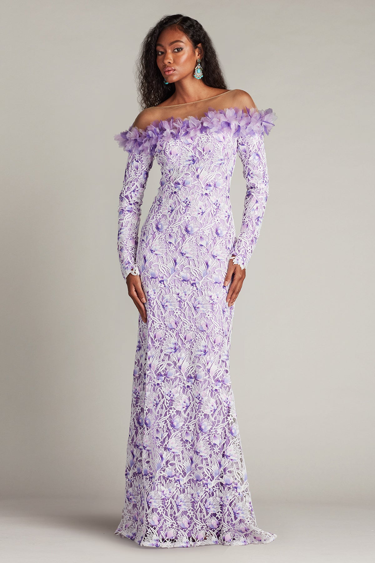 Liora Embroidered Lace Gown