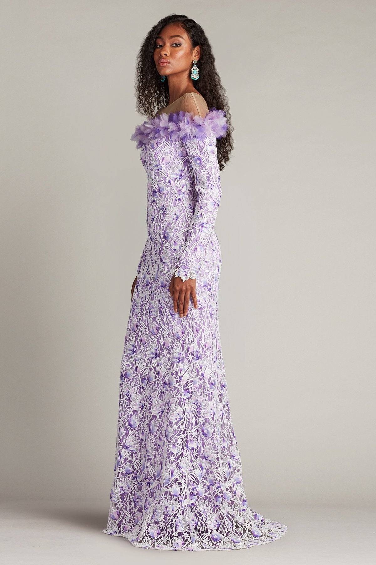 tadashi embroidered lace dress Linen Striped Printed Button-up A-Line Dress – Frieeah