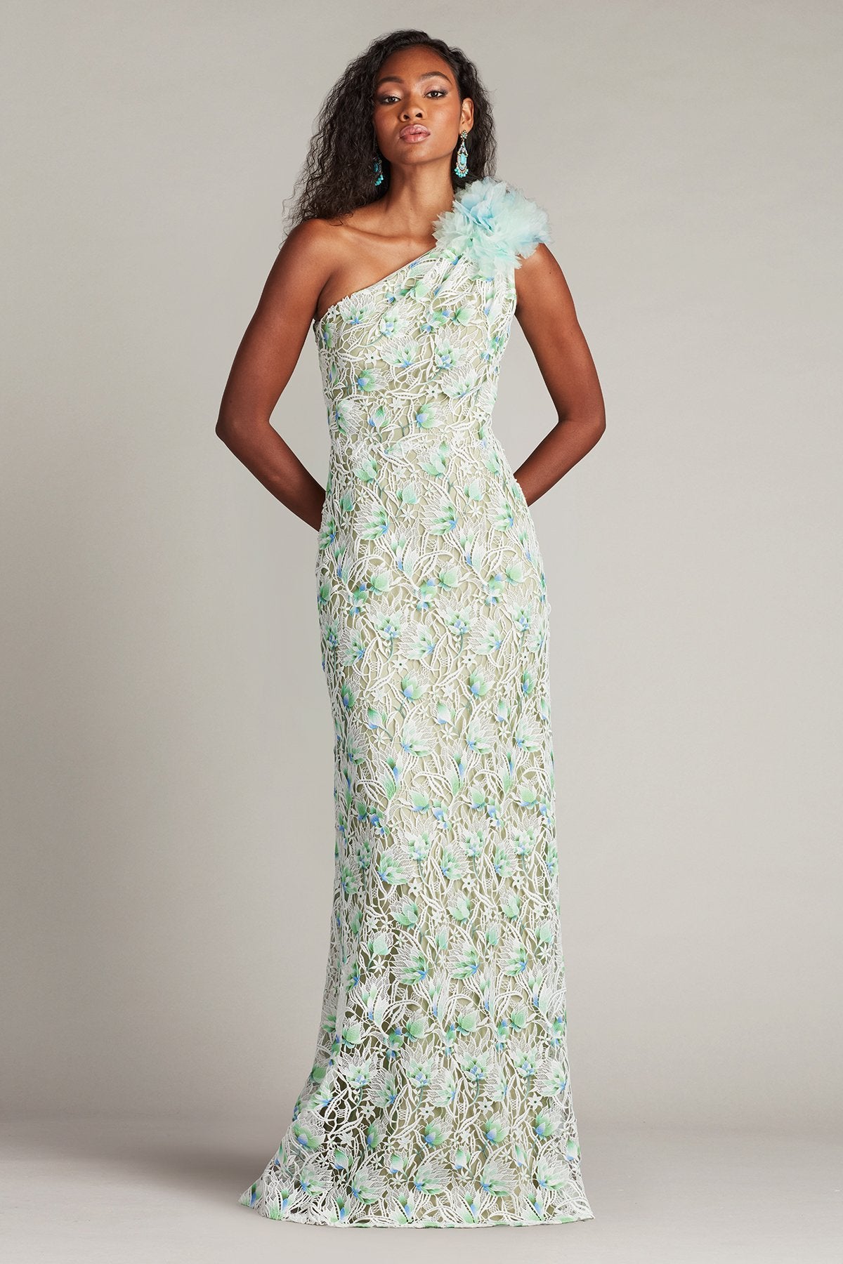 Kahli 3D Floral Embroidered Gown – Tadashi Shoji Official Online Boutique