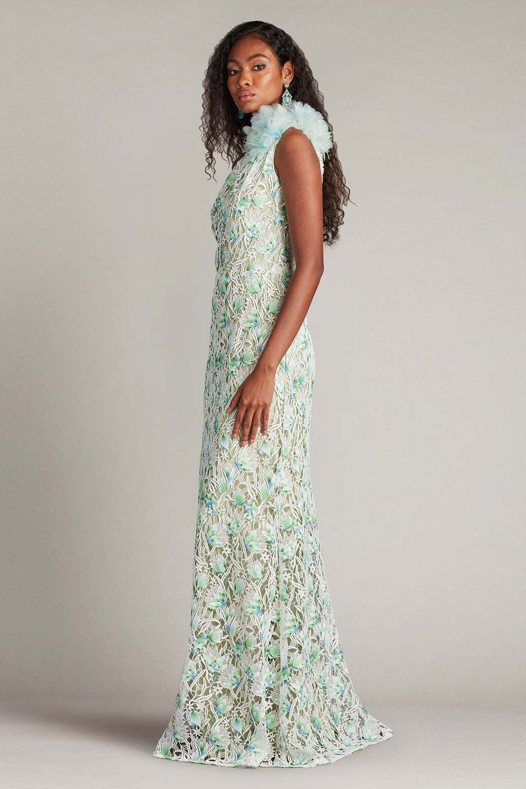 Kahli 3D Floral Embroidered Gown