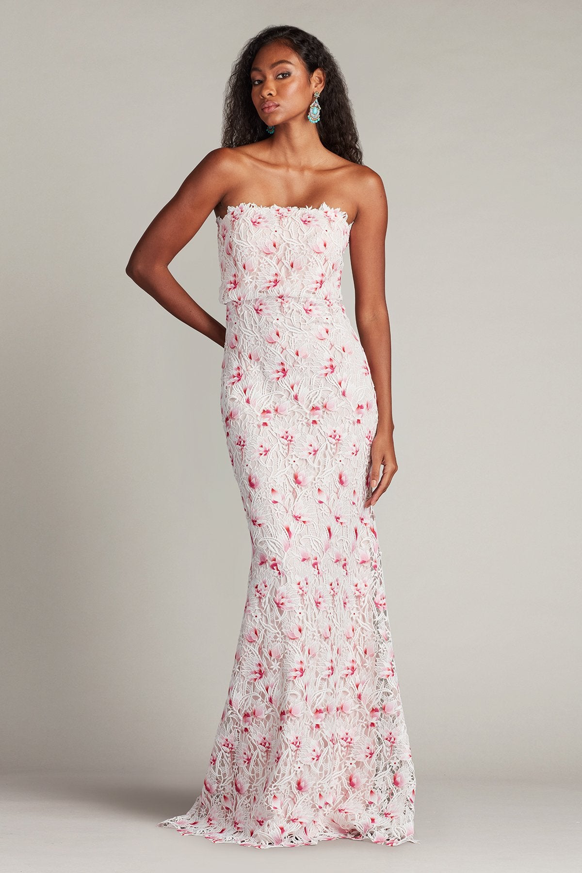 Elissa Lace Blouson Gown – Tadashi Shoji Official Online Boutique