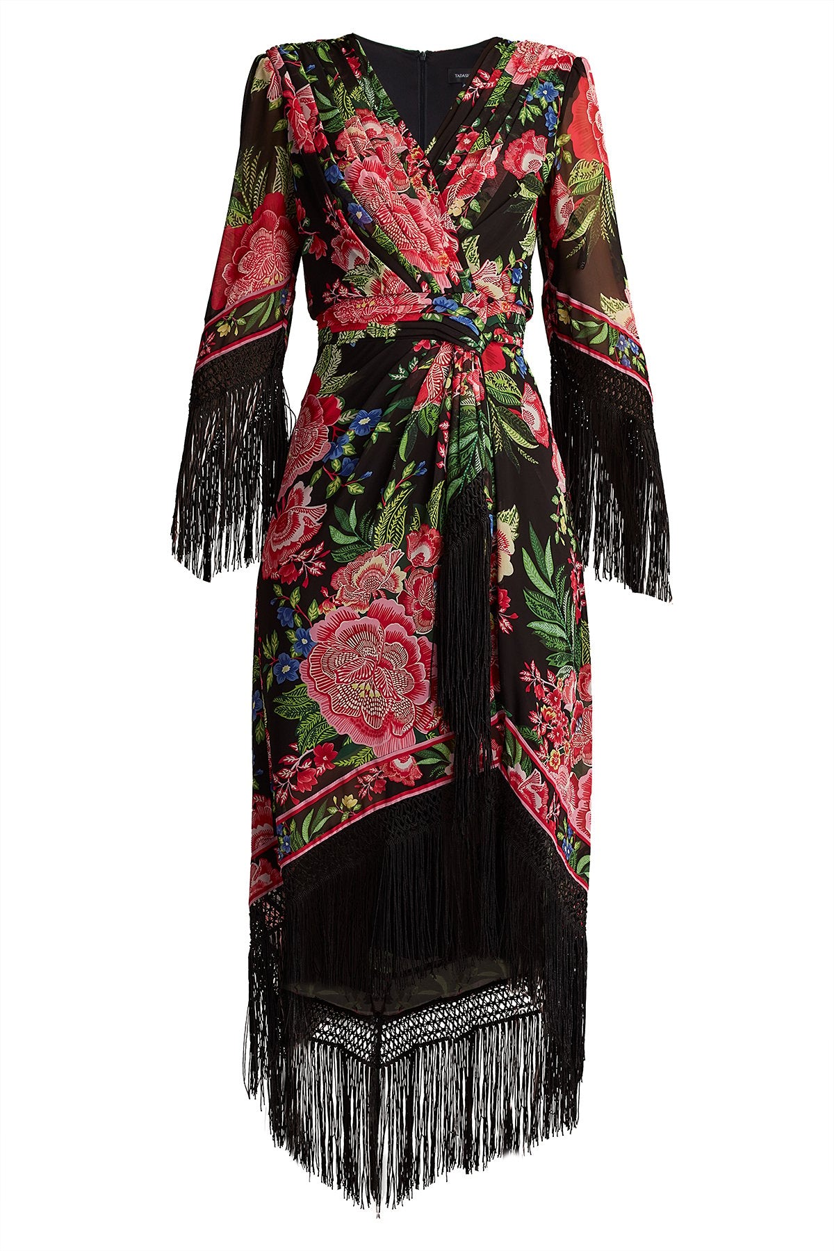 Mair Floral Print Tassel Fringe Wrap Dress – Tadashi Shoji Official Online  Boutique