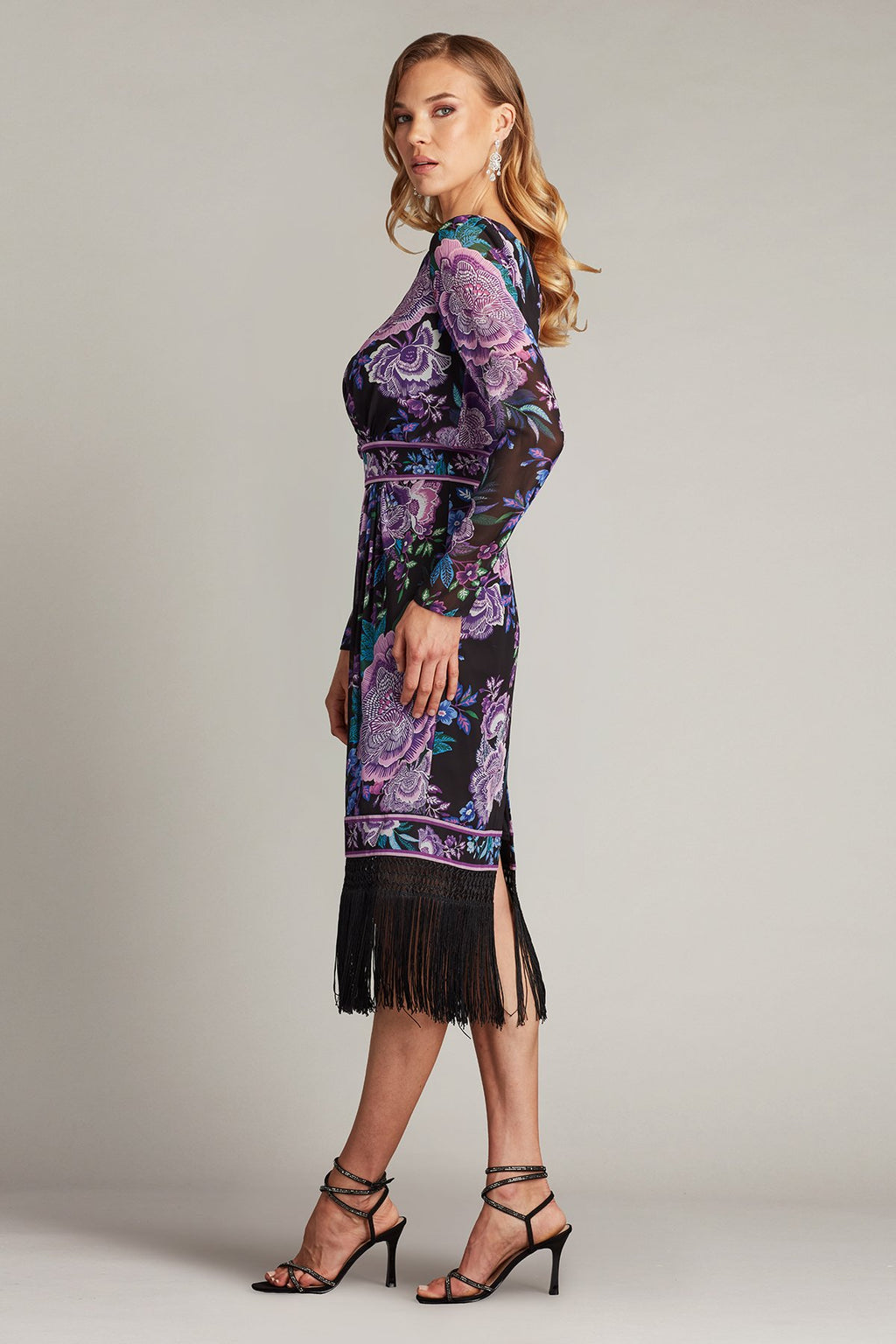 Akilah Floral Blouson Midi Dress