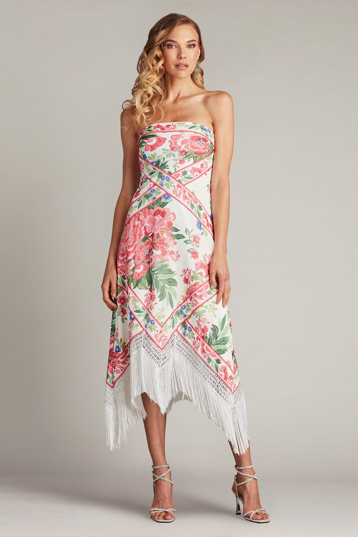 Brette-Floral-Print-Tassel-Fringe-Midi-Dress – Tadashi Shoji Official Online Boutique