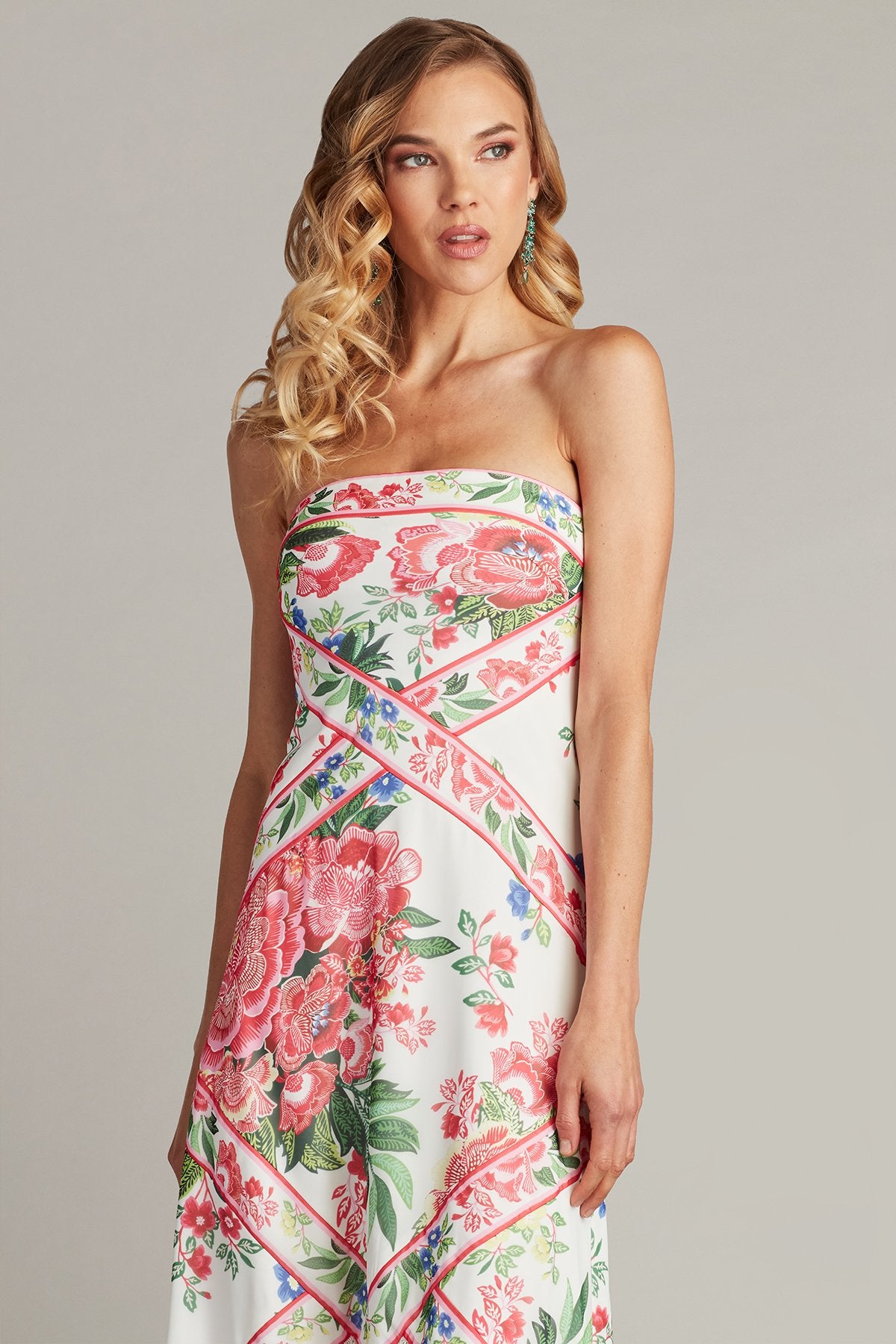 Brette Floral Print Tassel Fringe Midi Dress