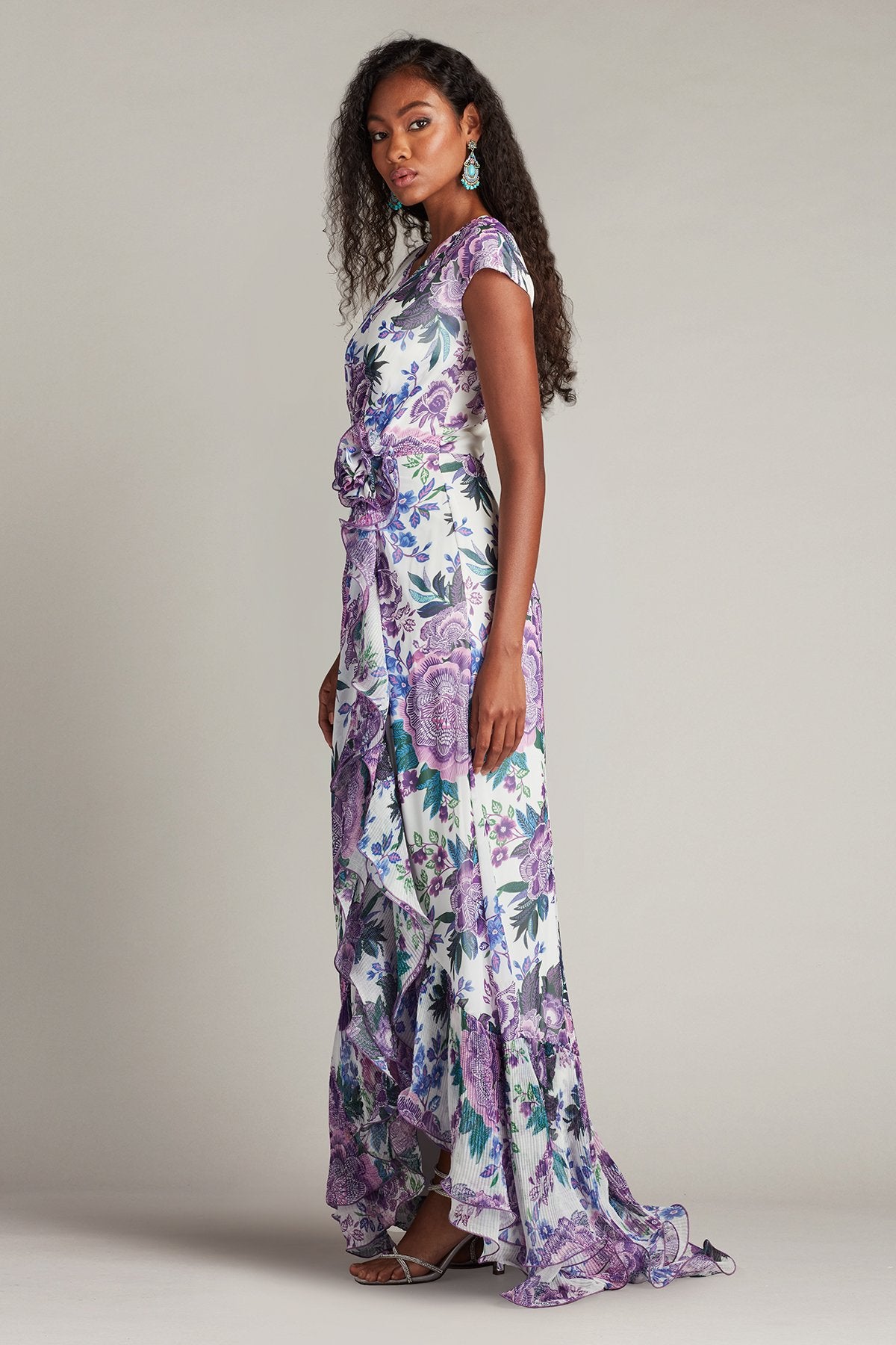 Sinai Floral Cascading Ruffle Gown – Tadashi Shoji Official Online Boutique