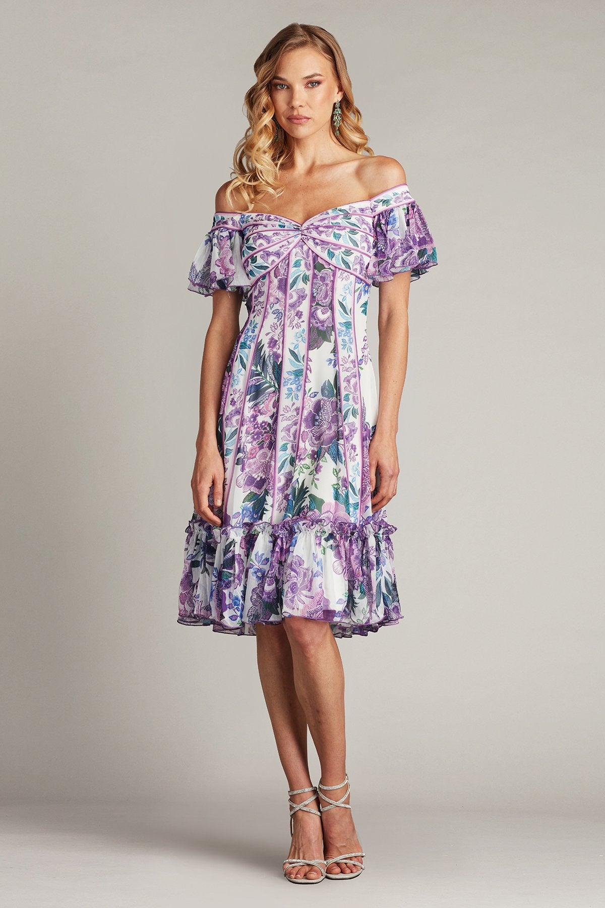 Breeze Floral Print Chiffon Dress – Tadashi Shoji Official Online