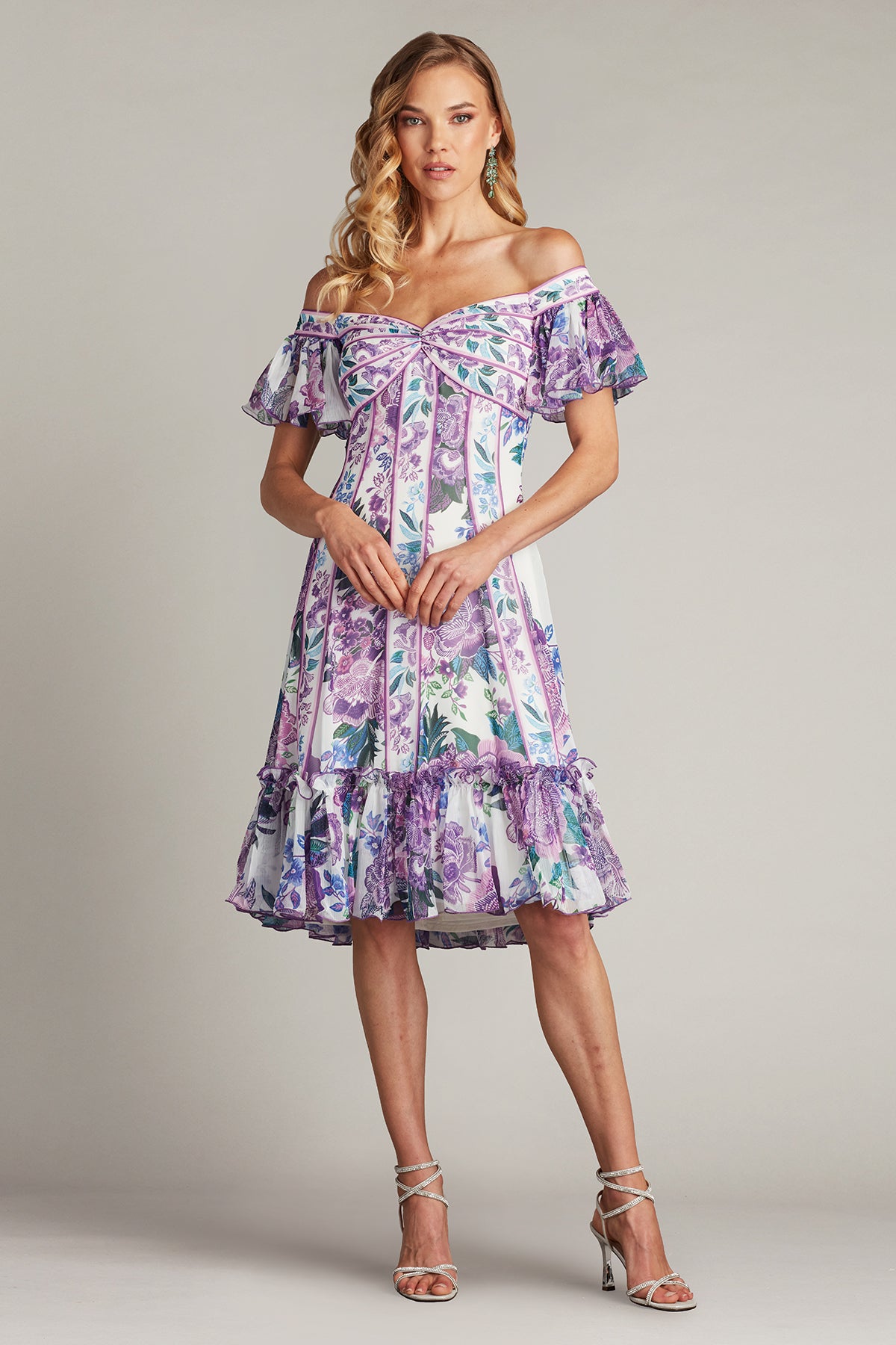 Breeze Floral Print Chiffon Dress – Tadashi Shoji Official Online