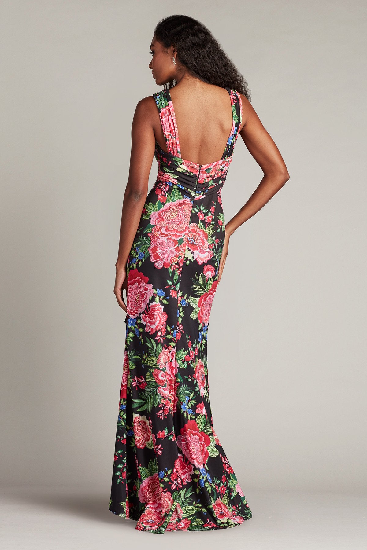 Elarra Floral Waterfall Flounce Gown