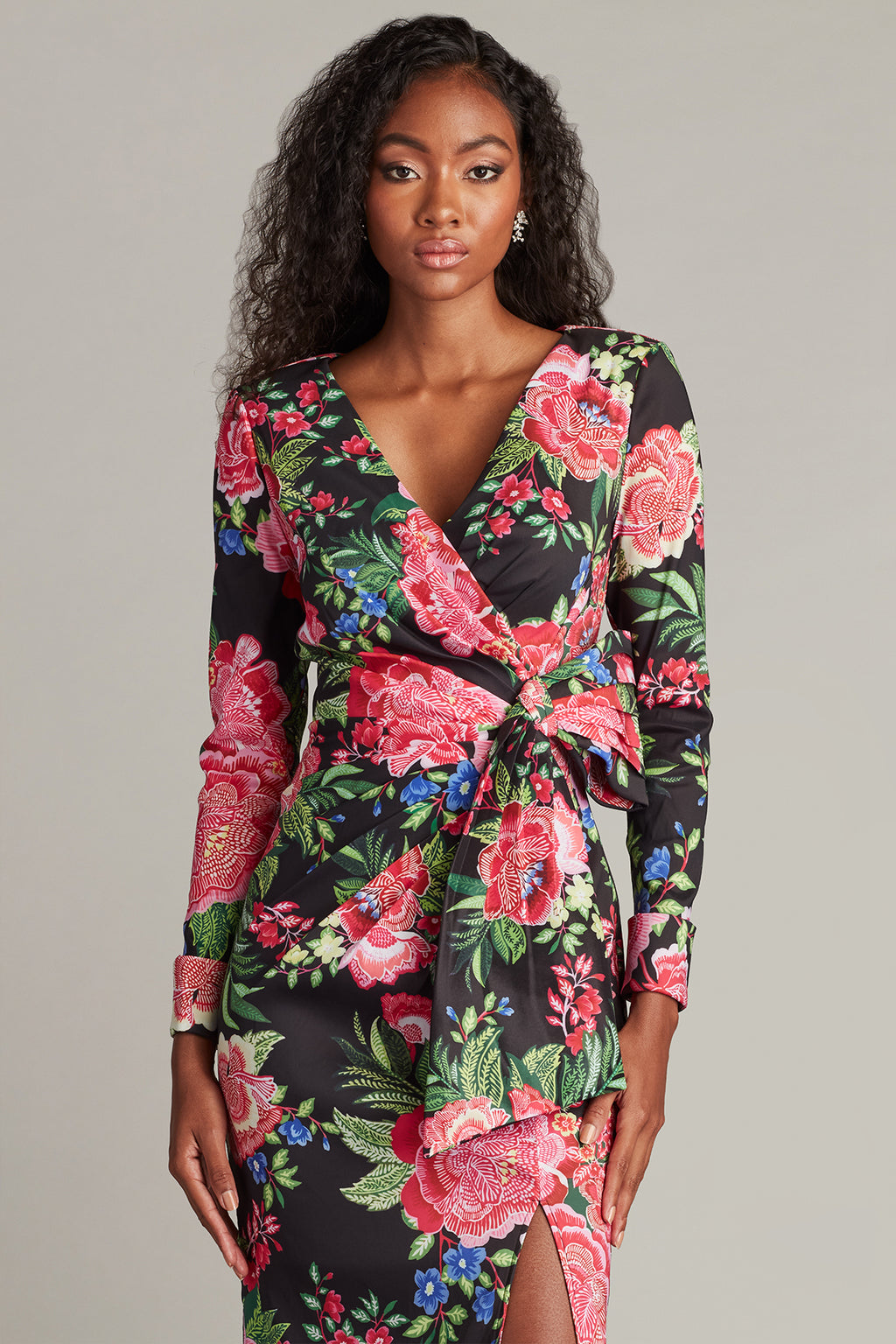 Talvo Floral Print Wrap Gown