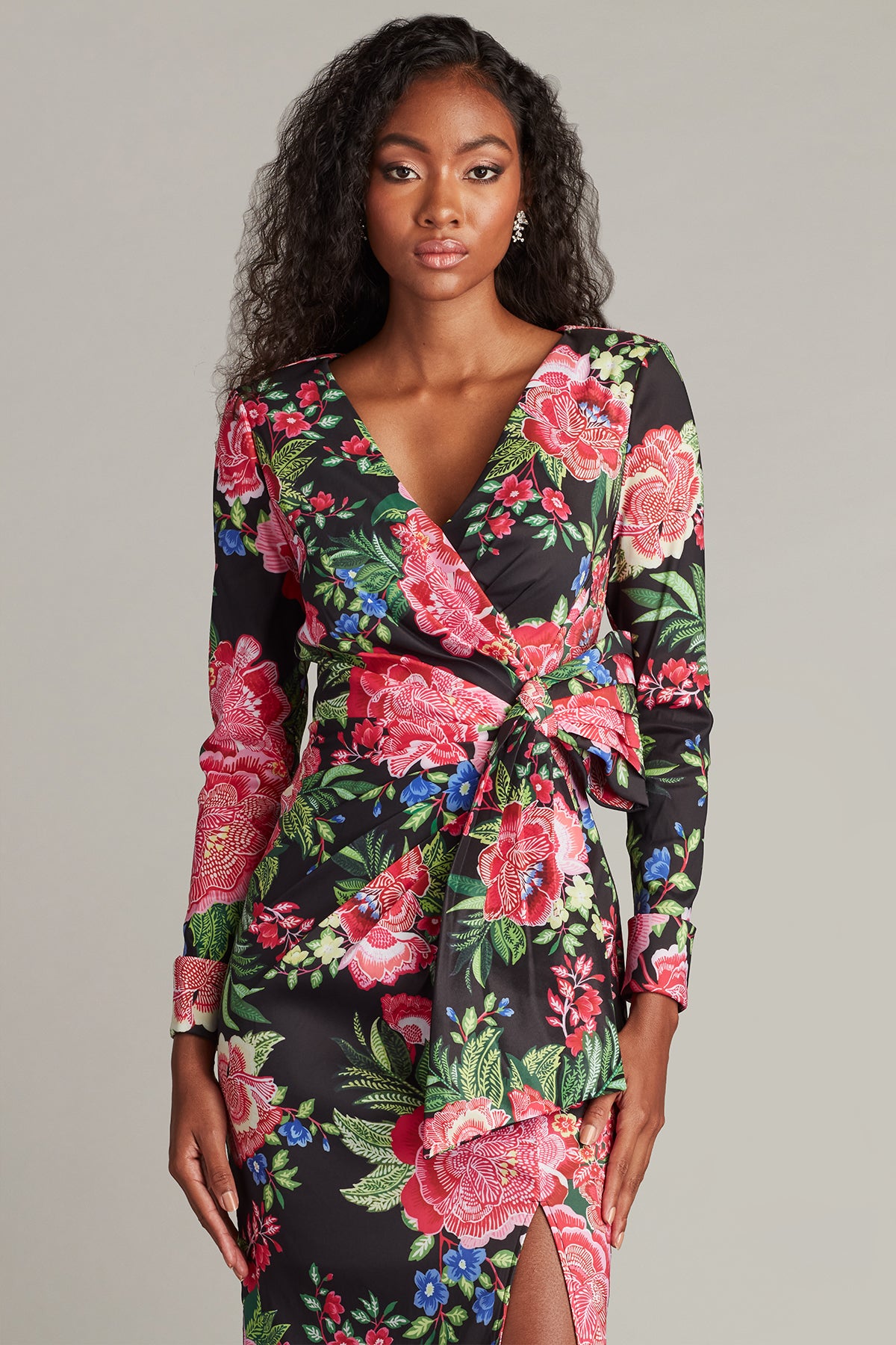 Talvo Floral Print Wrap Gown