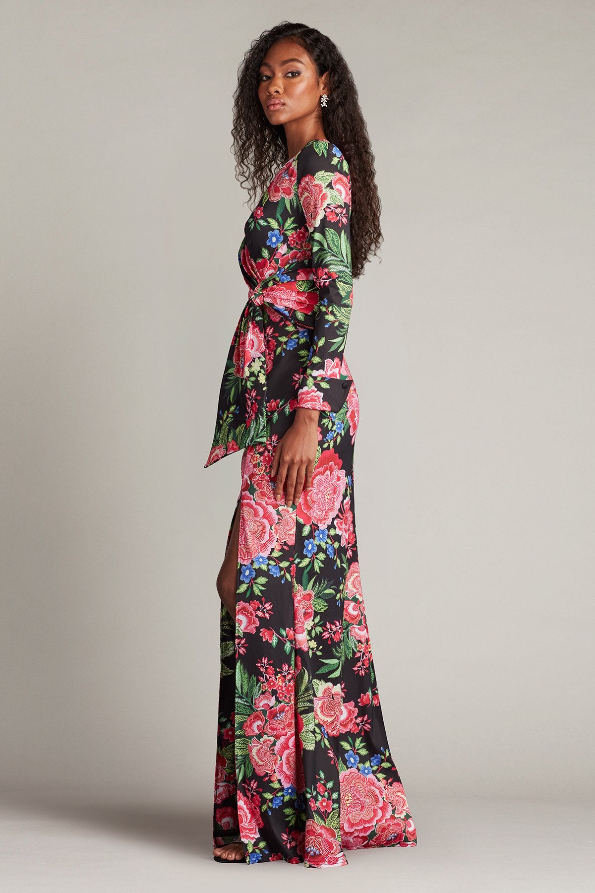 Talvo Floral Print Wrap Gown – Tadashi Shoji Official Online Boutique