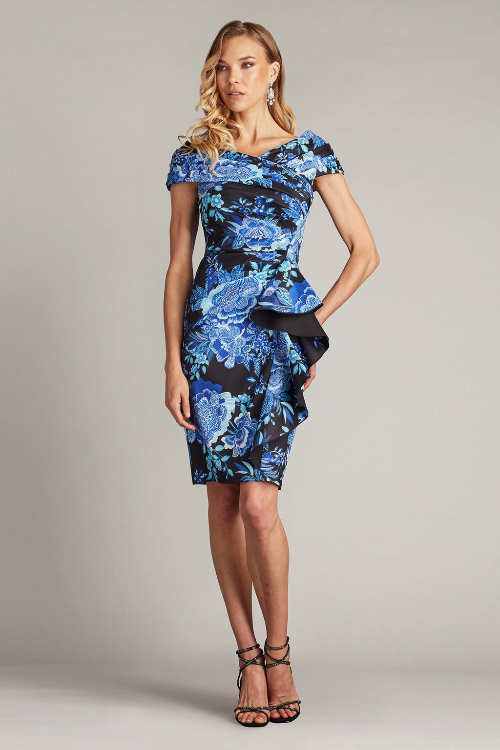Rayen Floral Waterfall Drape Dress