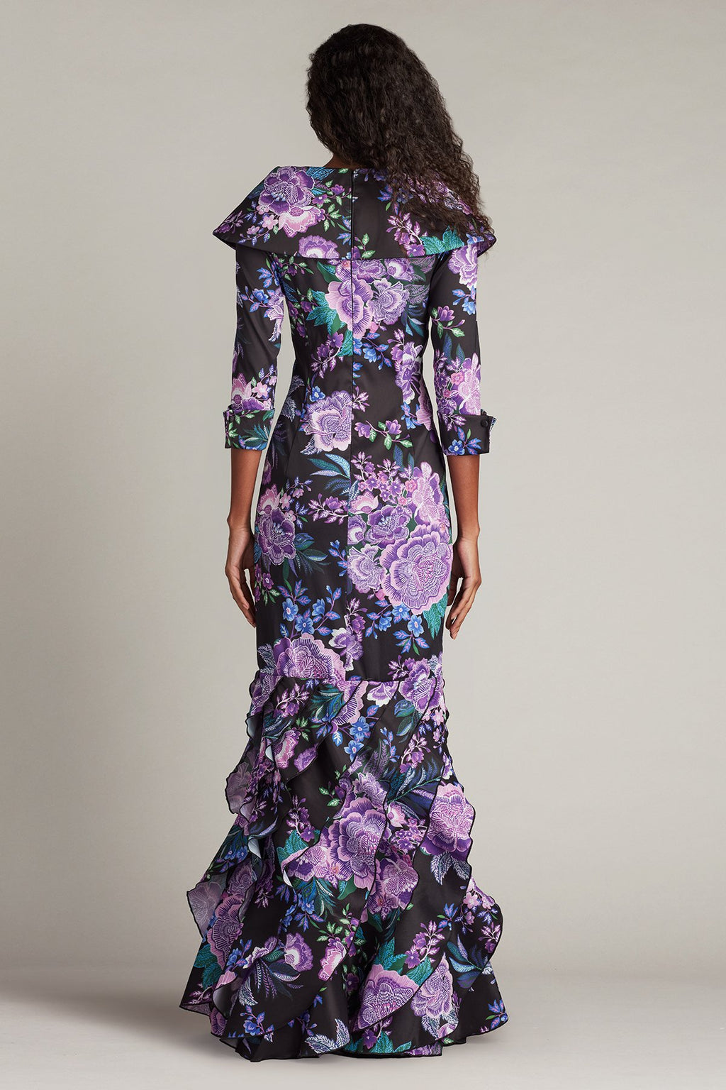 Blythe Floral Portrait Collar Gown