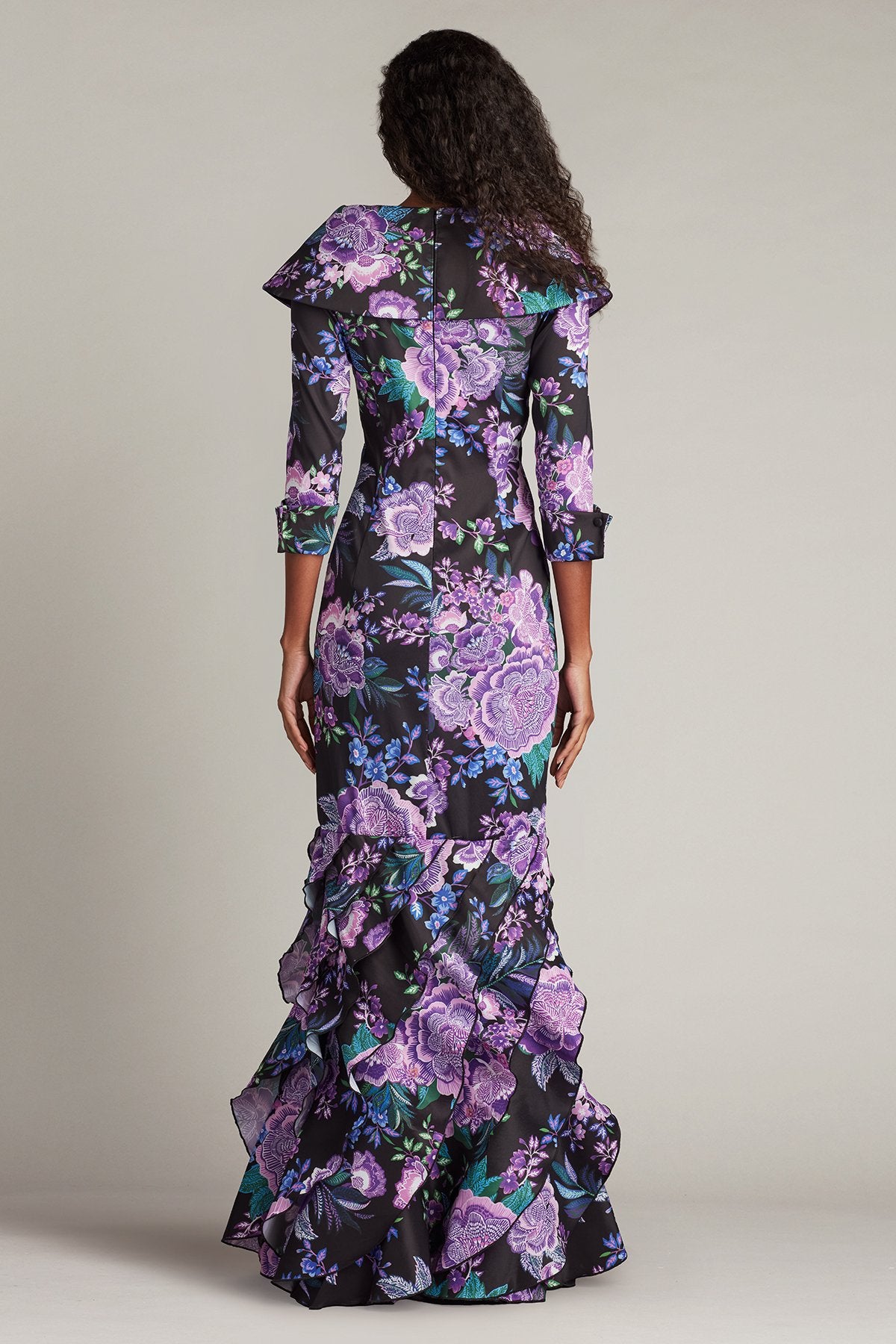 Blythe Floral Portrait Collar Gown