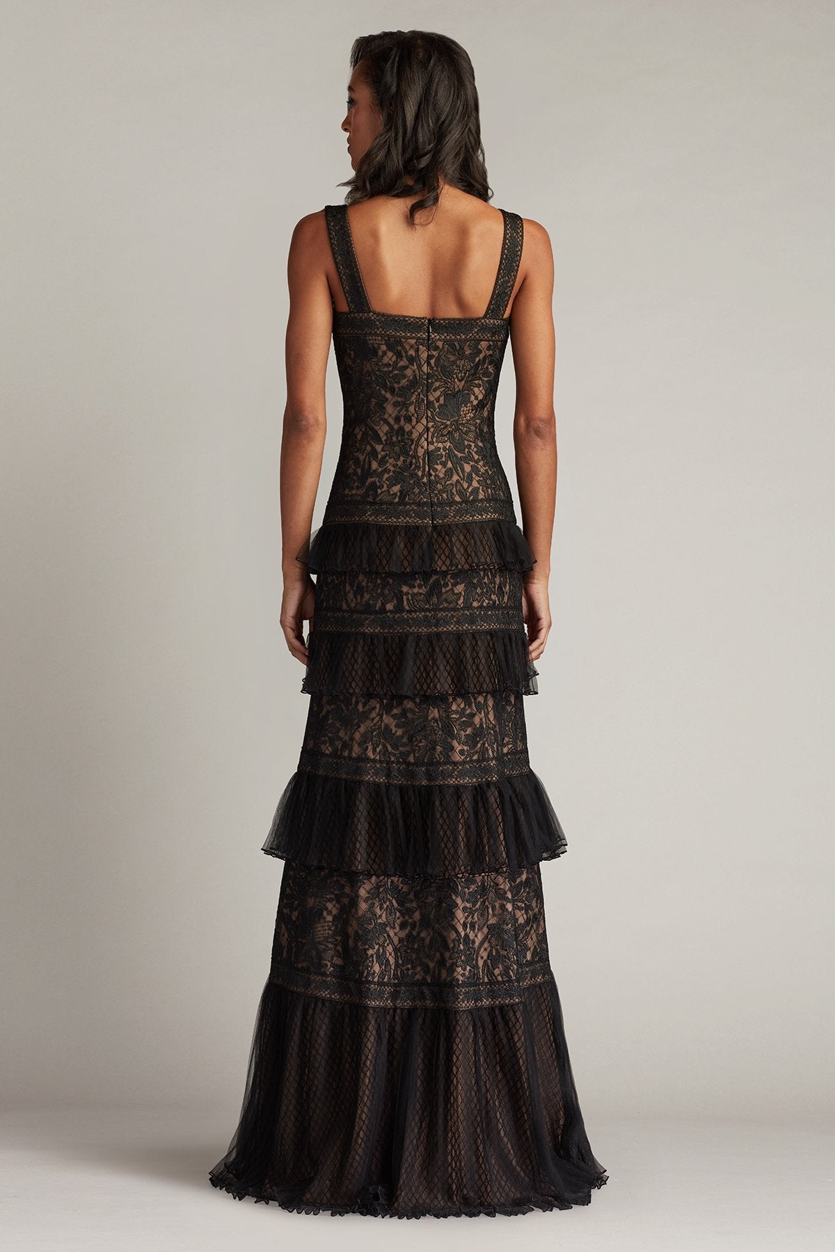 Ruva Tiered Ruffle Embroidered Gown