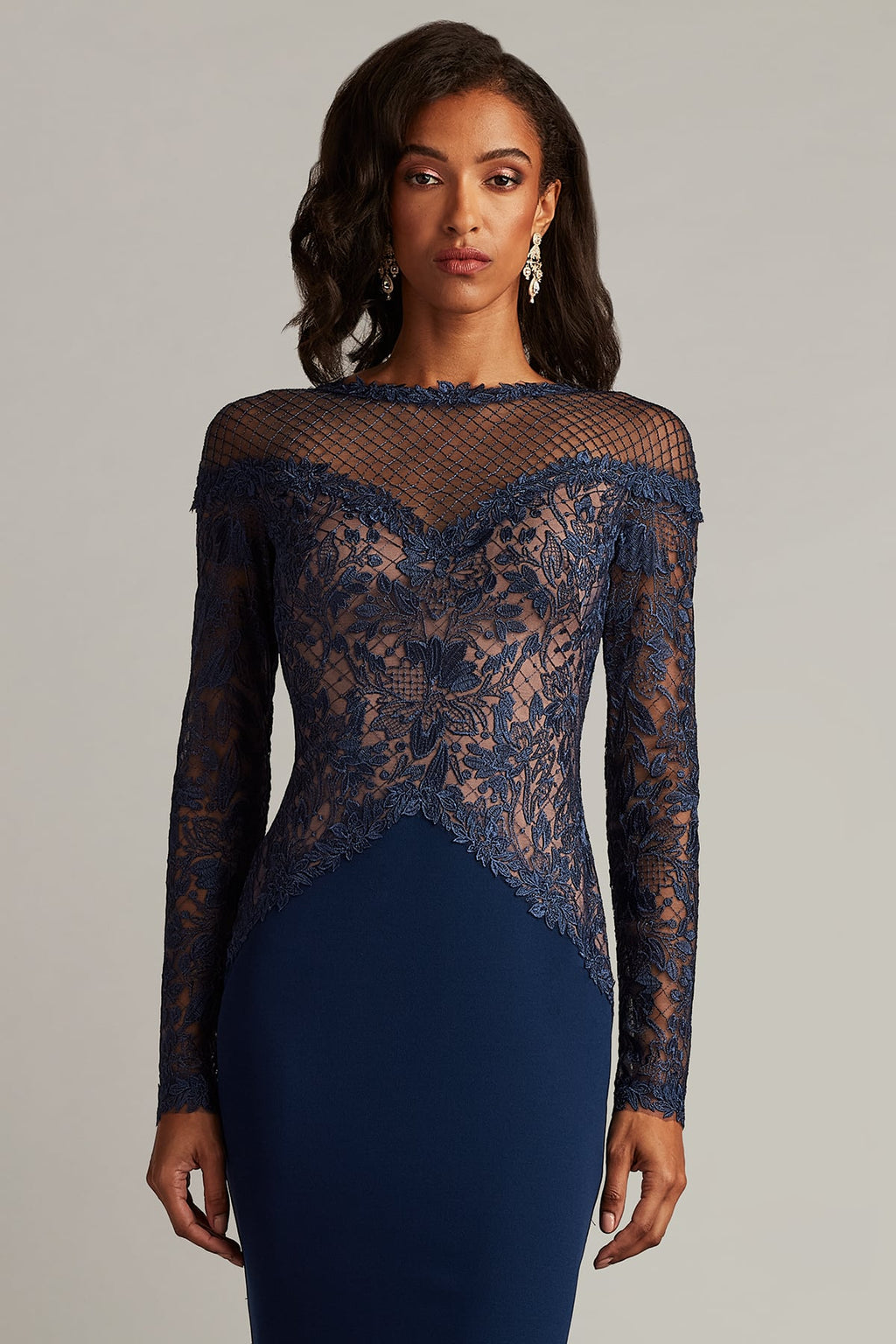 Lisette Embroidered Illusion Dress