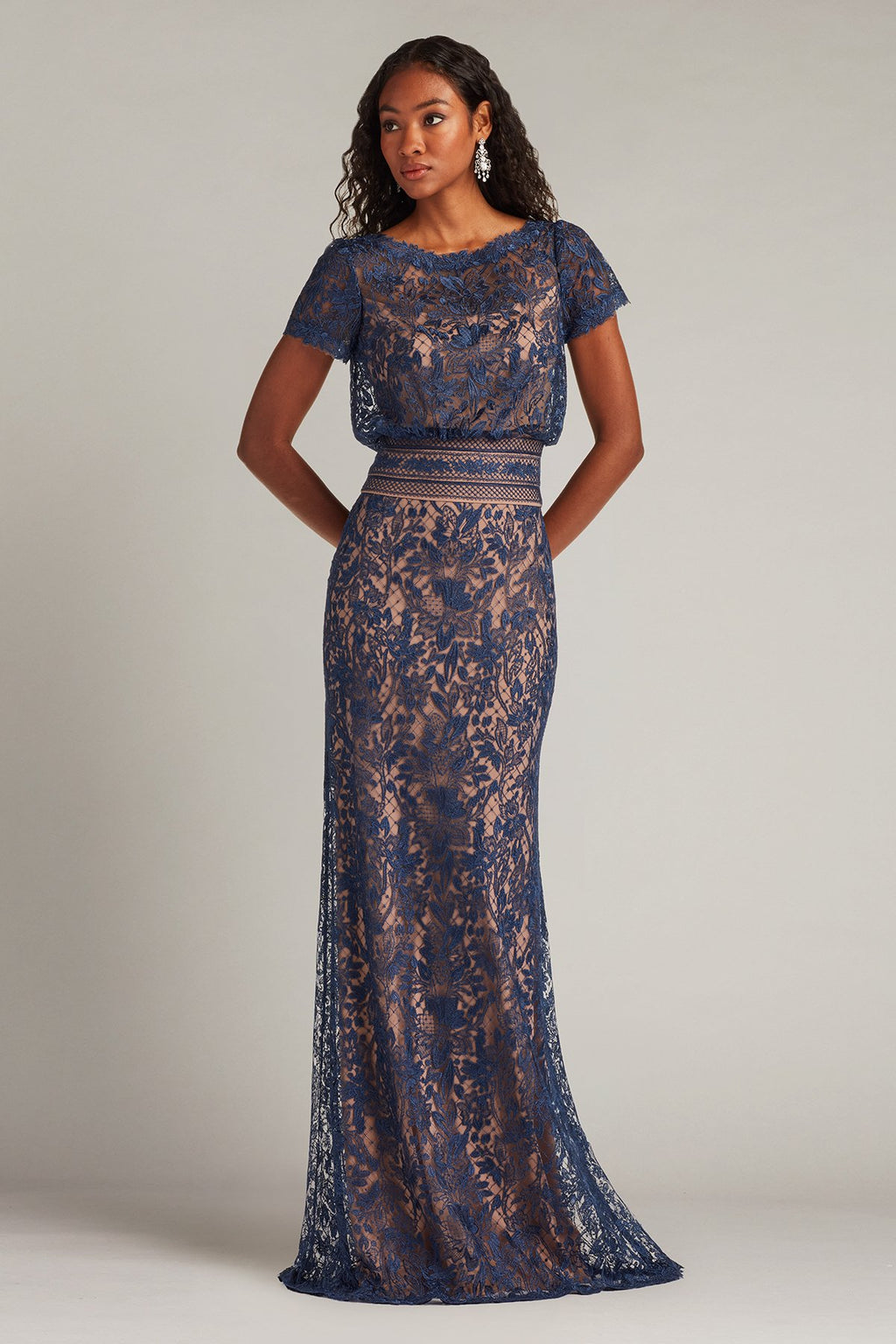 Calista Embroidered Blouson Gown