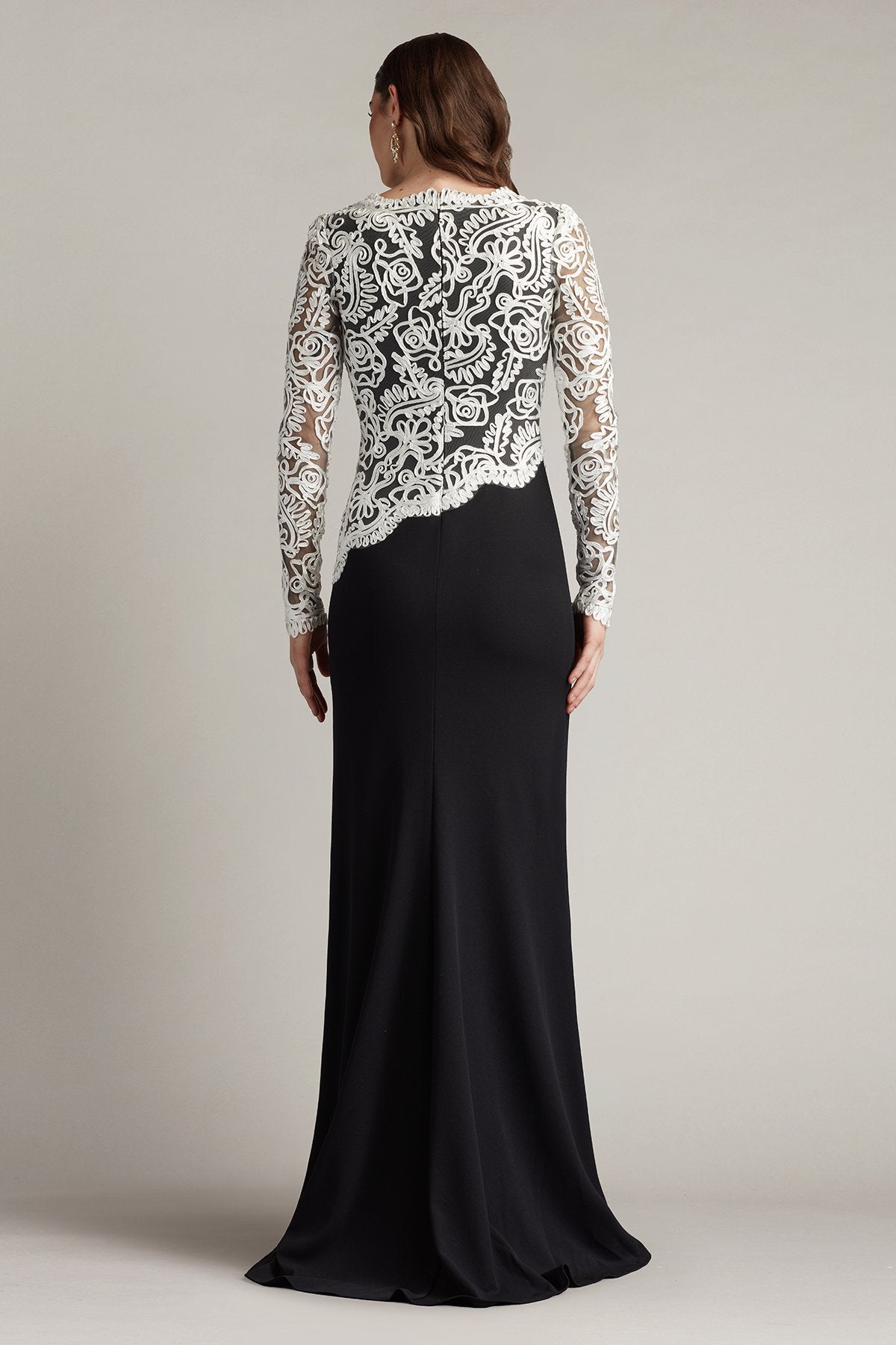 Randall Embroidered Crepe Gown