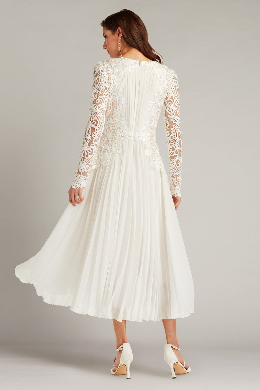 Caius Embroidered Illusion Midi Dress