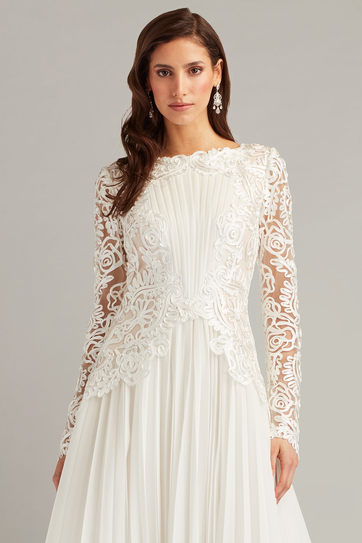 Caius Embroidered Illusion Midi Dress – Tadashi Shoji Official