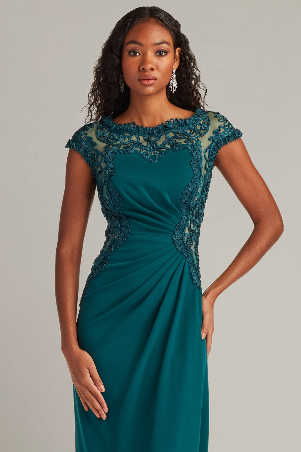 Johari Embroidered Illusion Gown