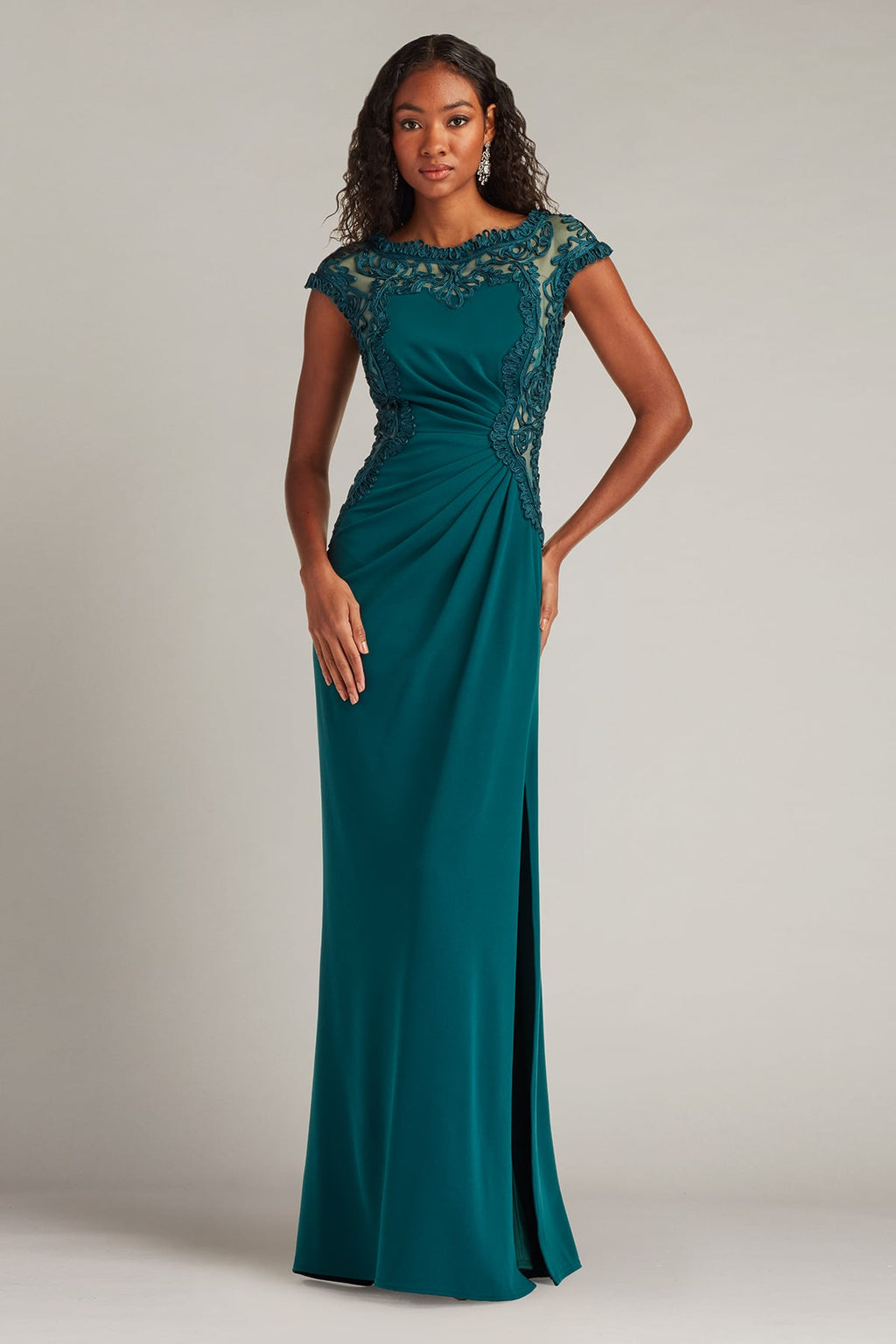 Johari Embroidered Illusion Gown