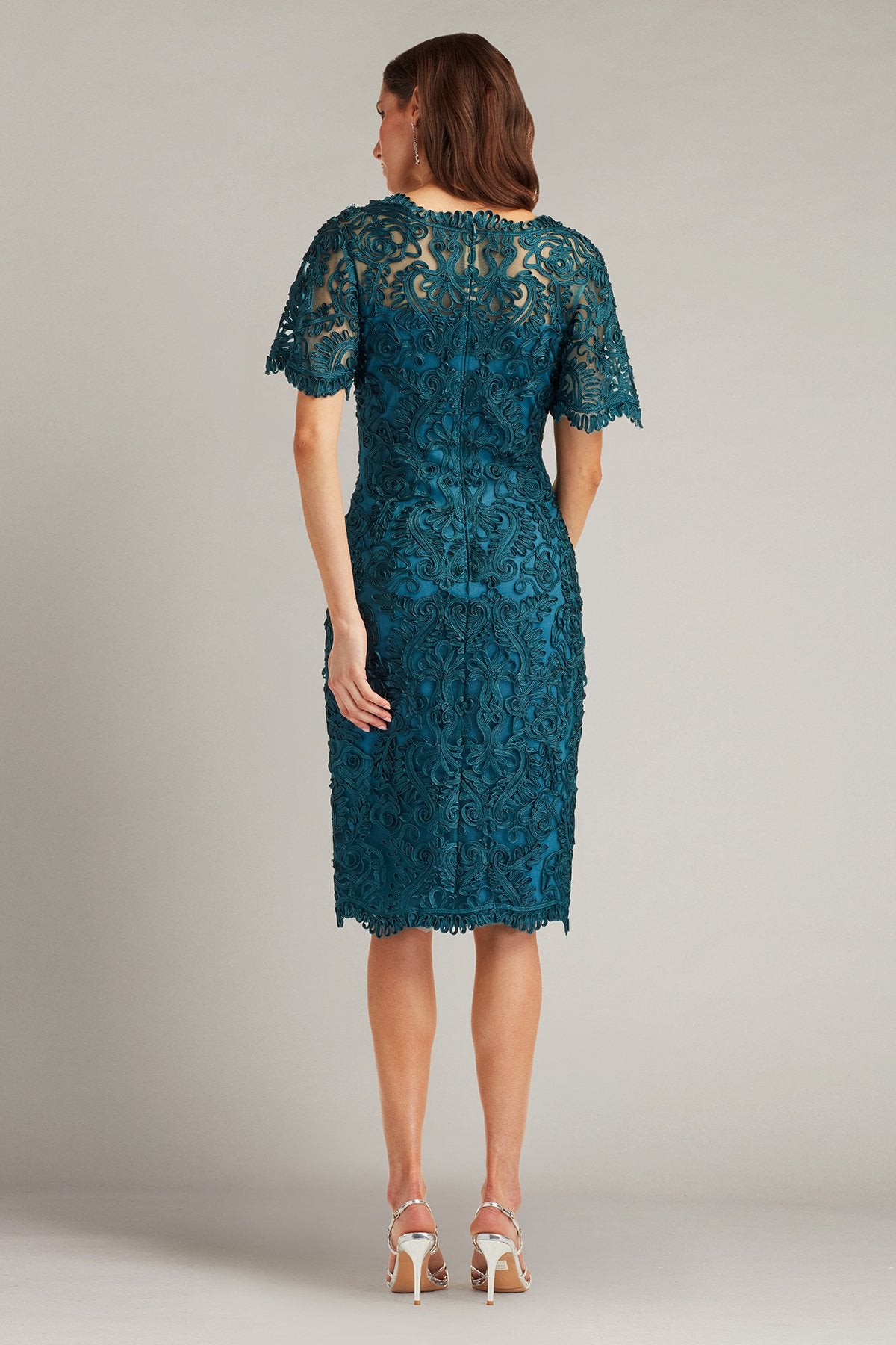 Arnett Embroidered Flutter Sleeve Dress  Tadashi Shoji Official Online  Boutique