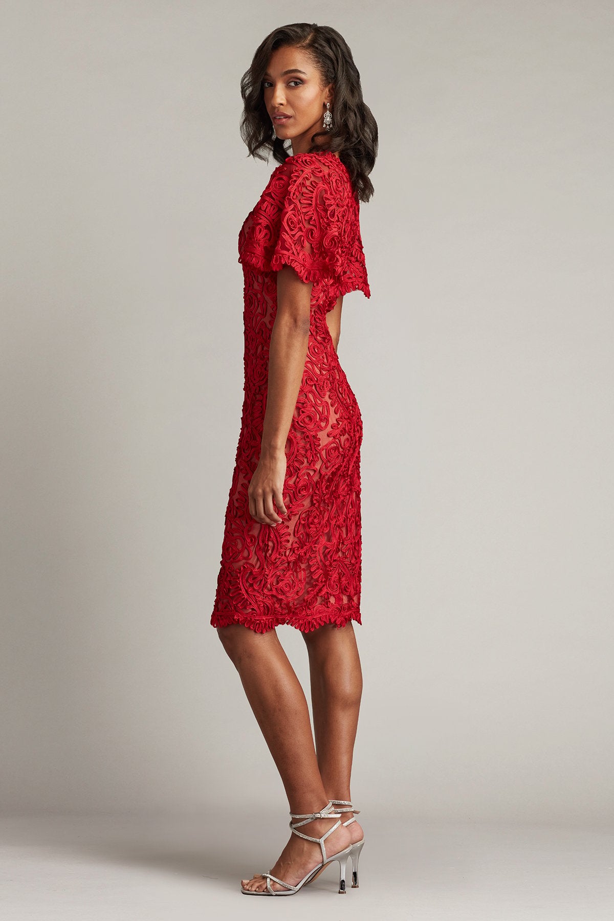 Arnett Embroidered Flutter Sleeve Dress Tadashi Shoji Official Online Boutique Arnett Embroidered Flutter Sleeve Dress Tadashi Shoji Official Online Boutique