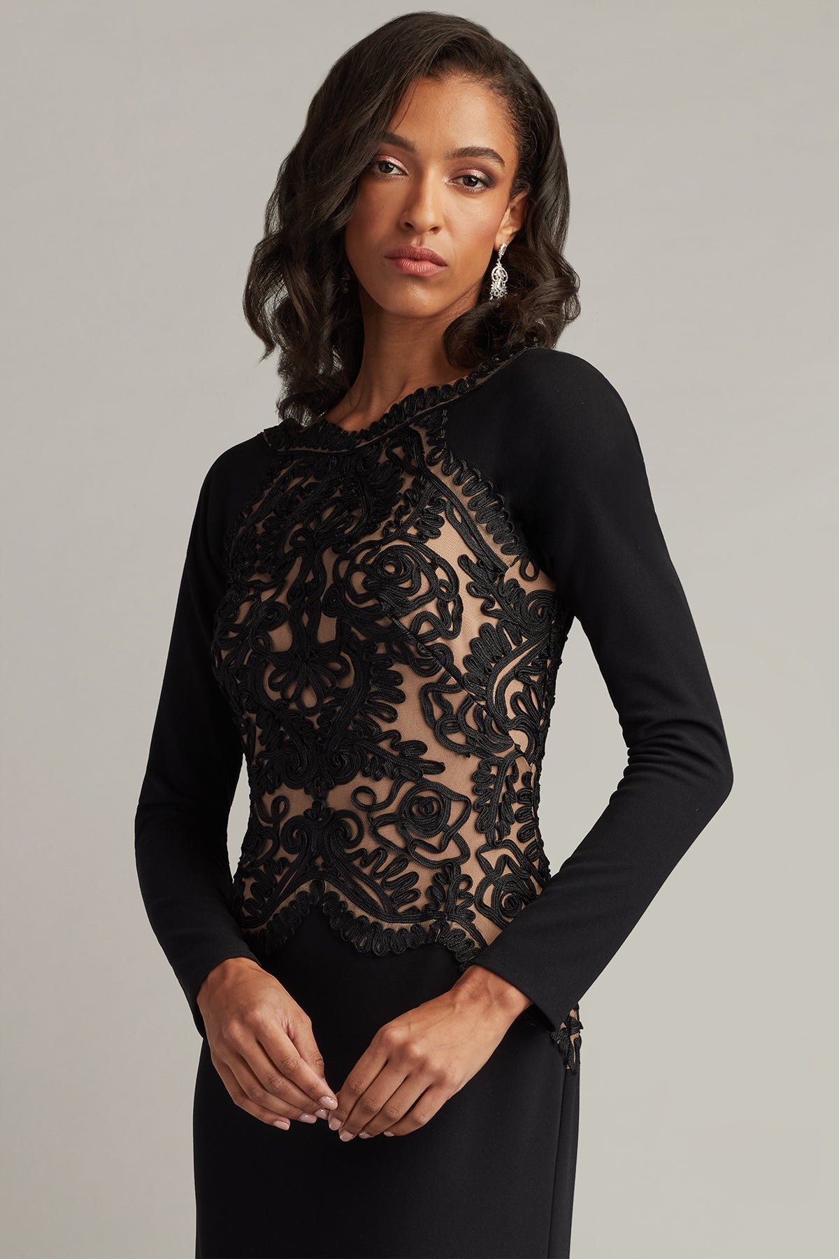 Nayana Embroidered Crepe Gown