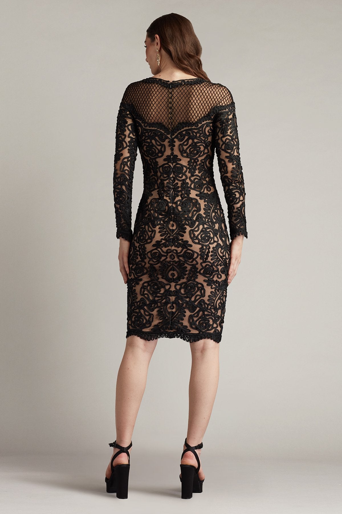 Nerra Embroidered Illusion Dress