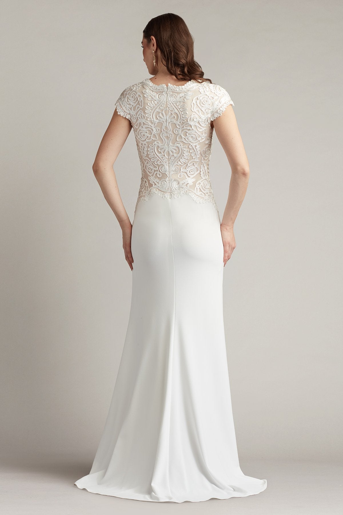 Isadora Embroidered Crepe Gown – Tadashi Shoji Official Online