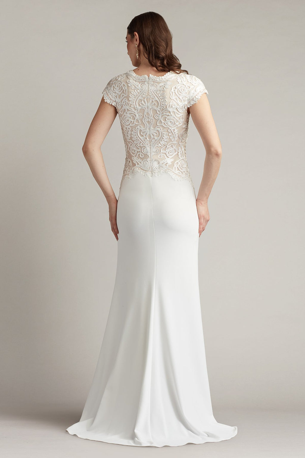 Isadora Embroidered Crepe Gown