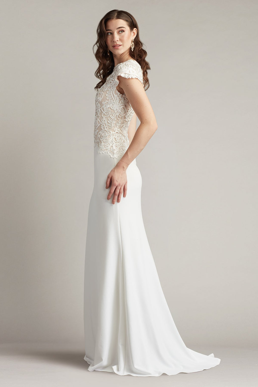 Isadora Embroidered Crepe Gown