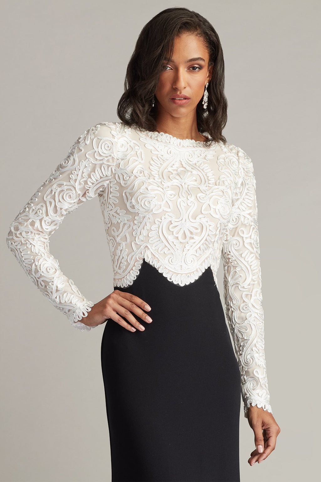 Verae Embroidered Bodice Gown