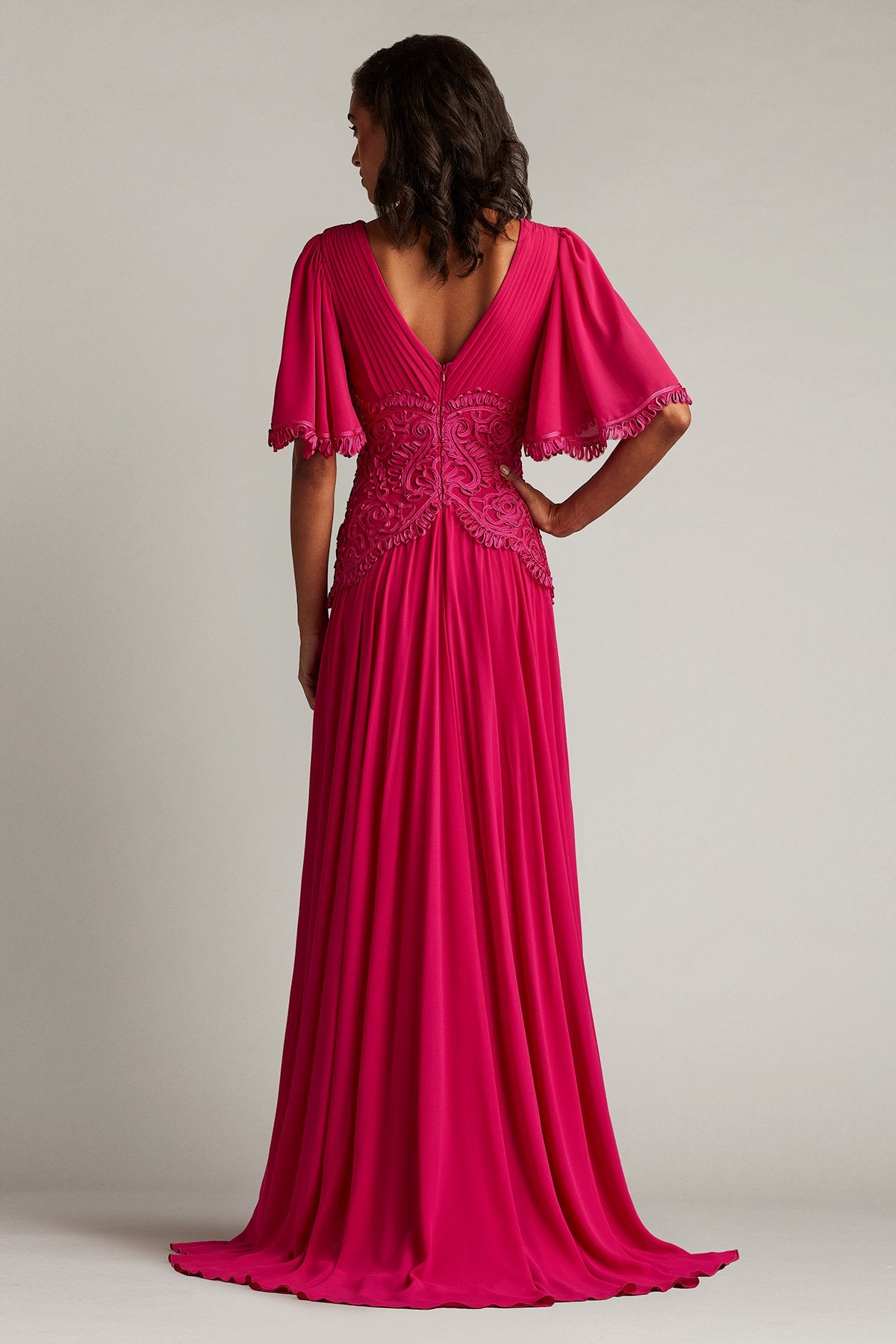 Indira Embroidered Chiffon Gown