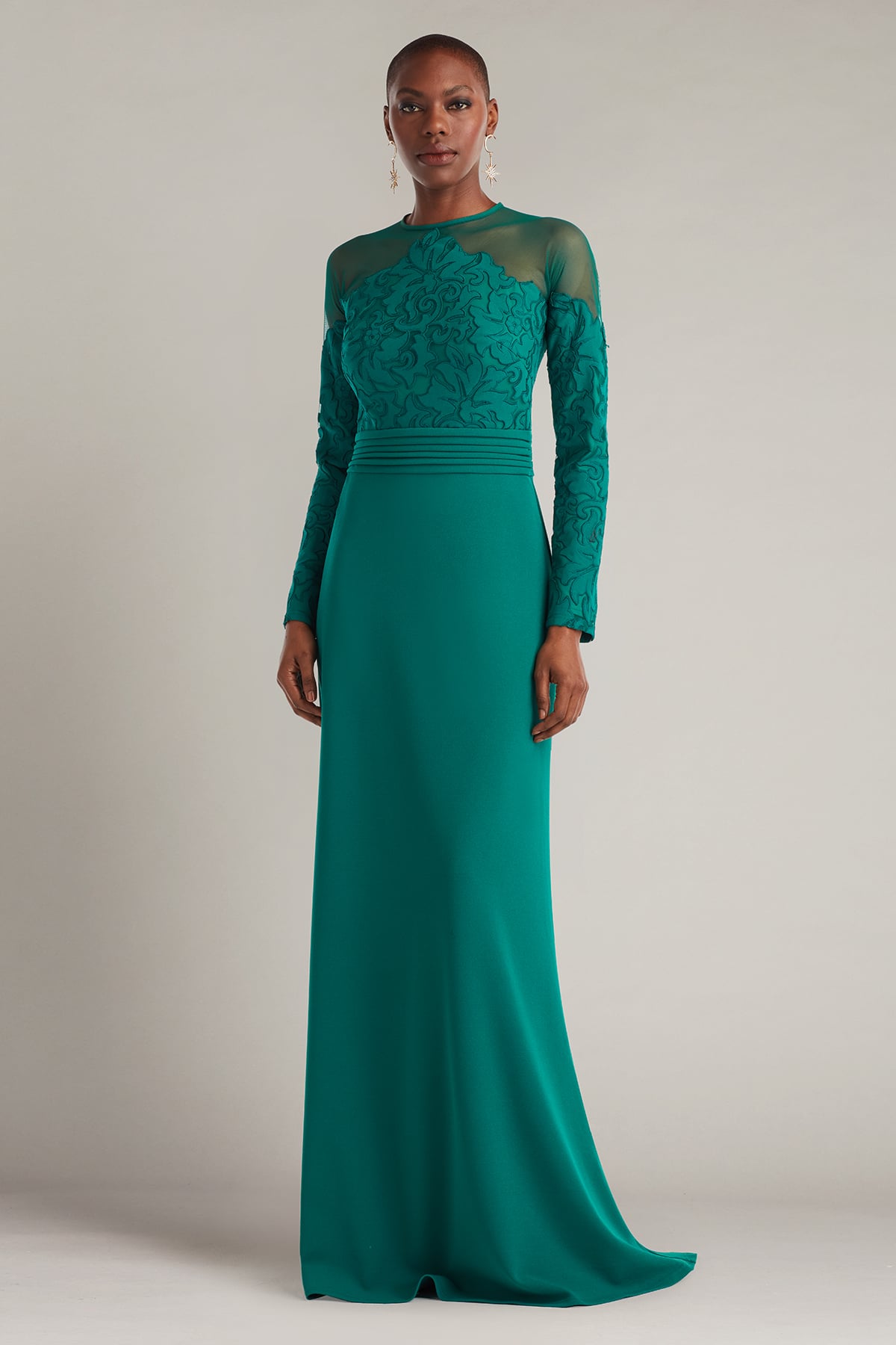 Sinclair Embroidered Crepe Gown