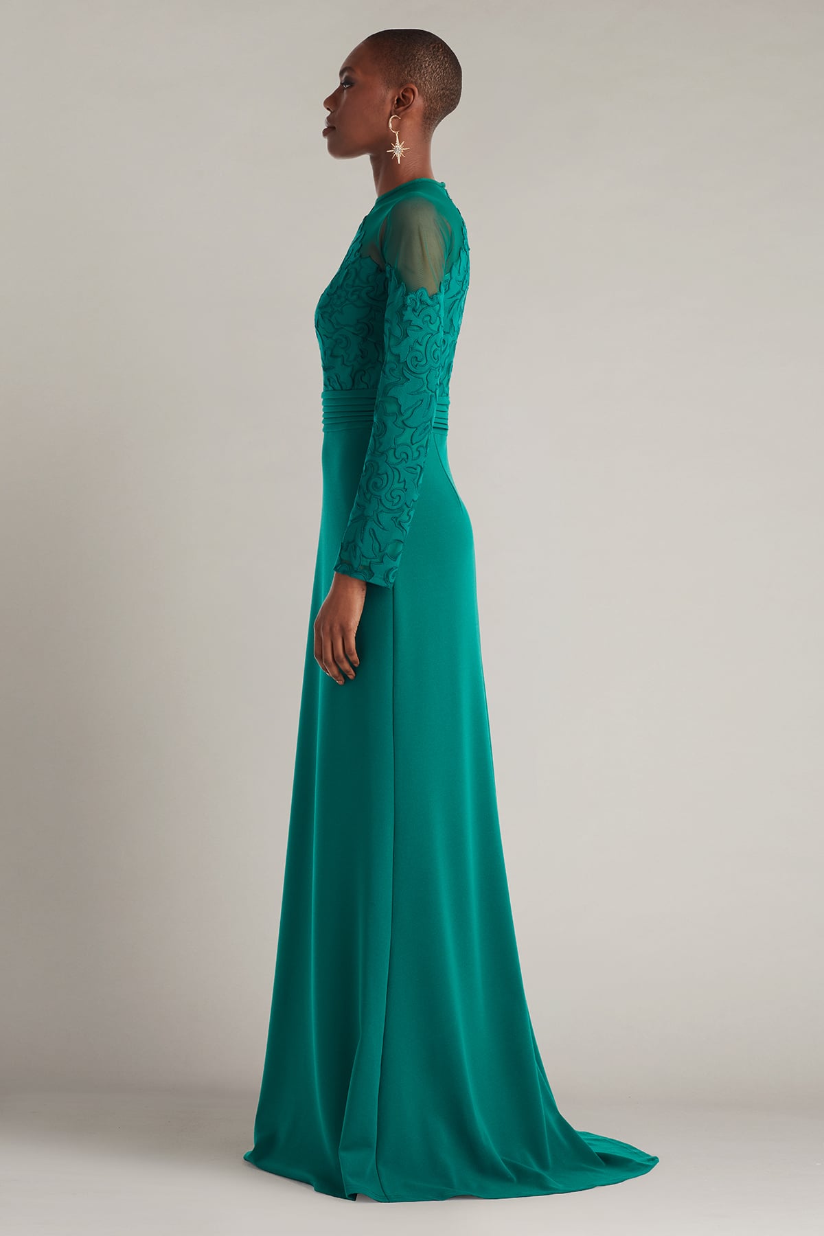 Sinclair Embroidered Crepe Gown