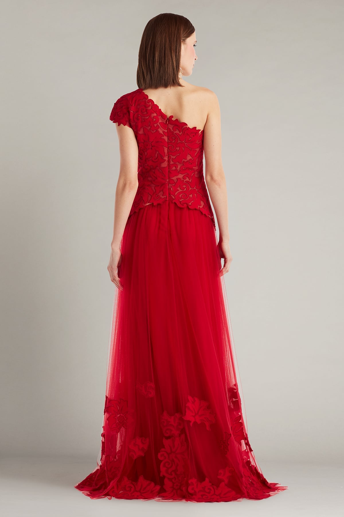 Marcelline One-Shoulder Laser-Cut Gown