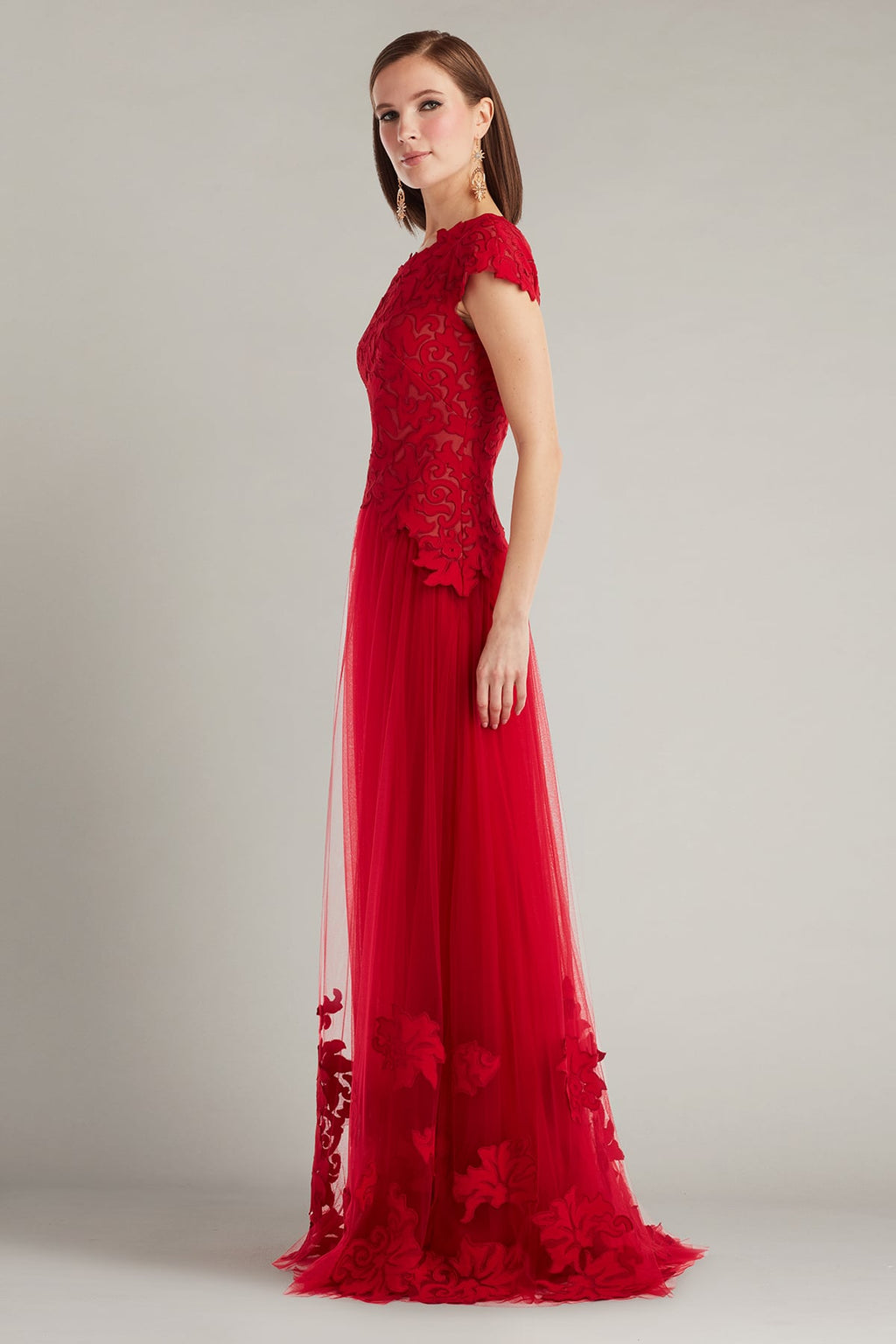 Marcelline One-Shoulder Laser-Cut Gown